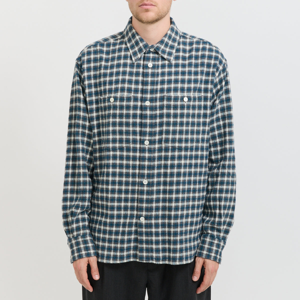 Norse Projects | Falster Heavy Check Shirt North Sea | Maplestore