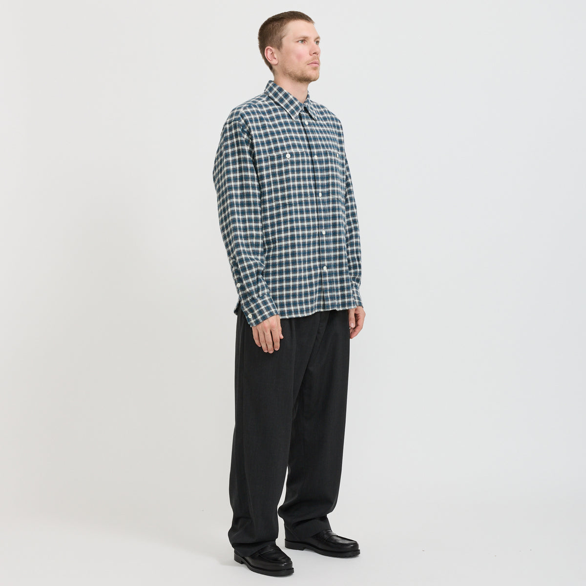 Norse Projects | Falster Heavy Check Shirt North Sea | Maplestore