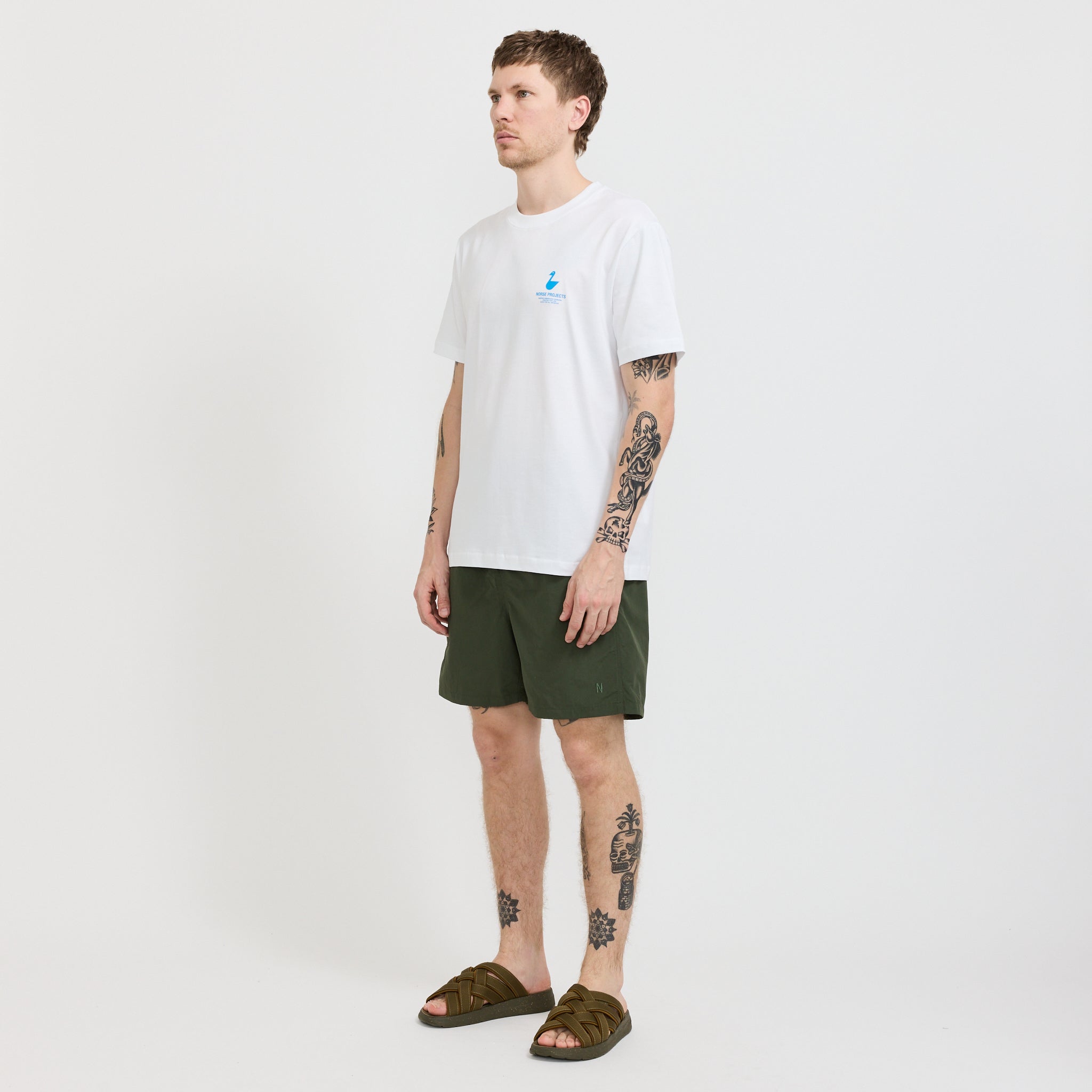 Norse Projects | Hauge Recycled Nylon Swimmers Spruce Green | Maplestore