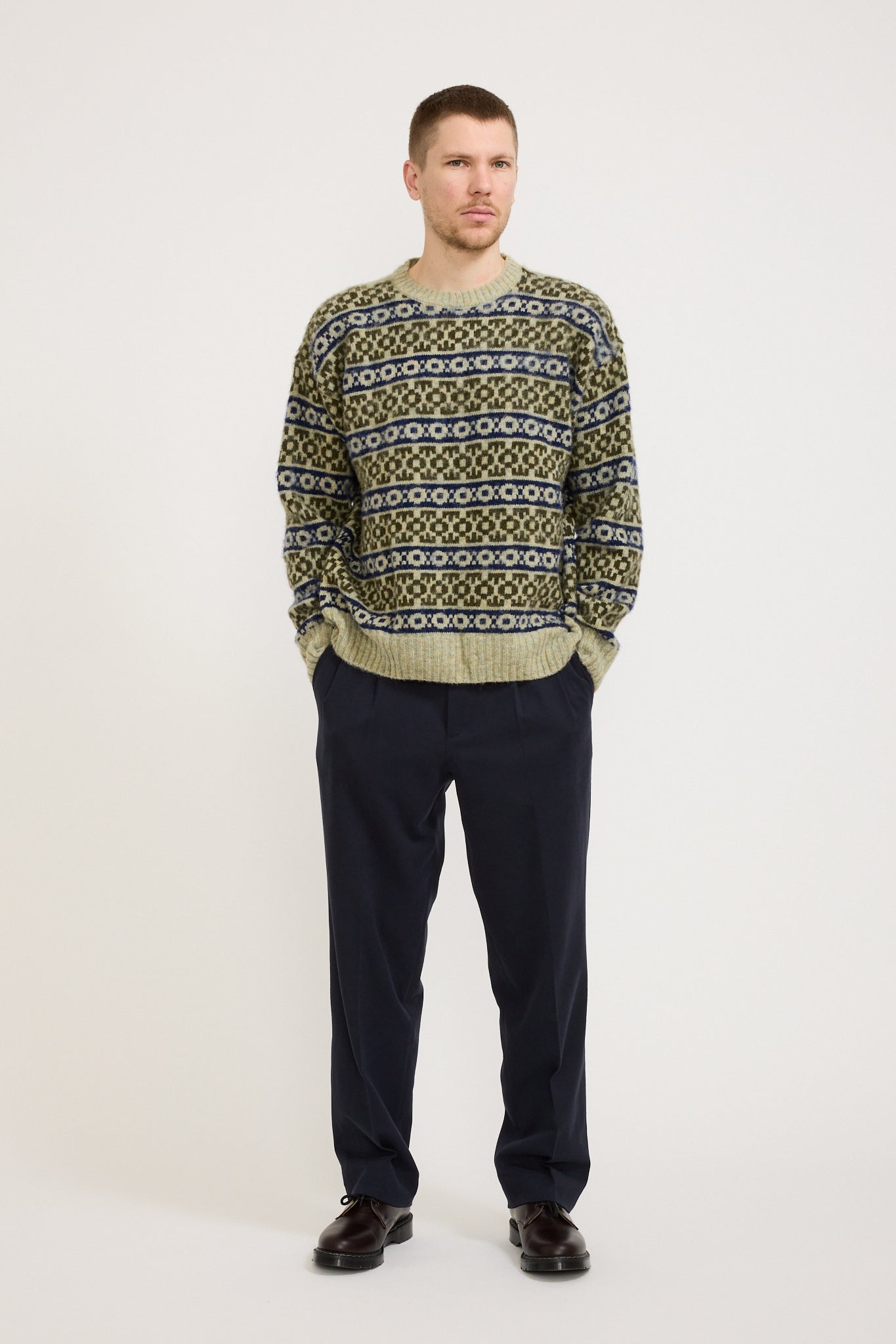 Norse Projects | Jonas Scottish Lambswool Fair Isle Sweater Elm | Maplestore