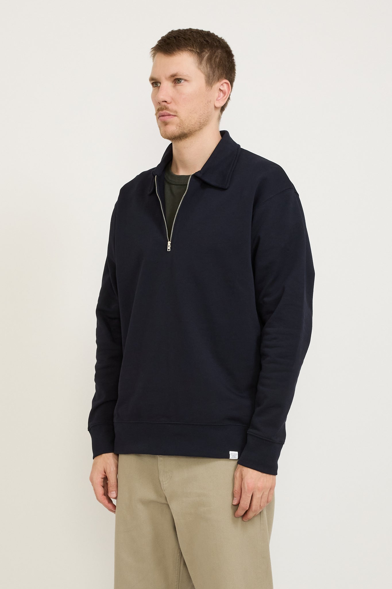 Norse Projects | Ketel Relaxed Organic Half Zip Sweater Dark Navy | Maplestore