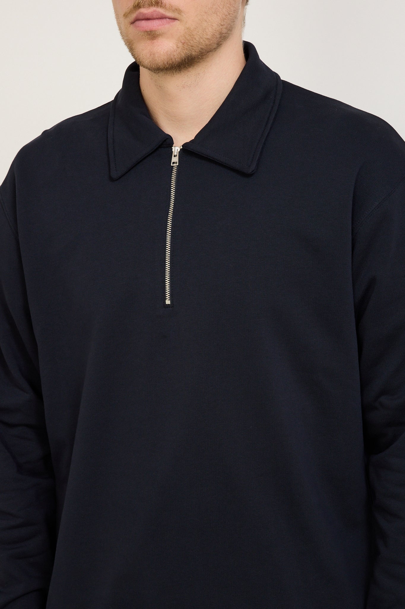 Norse Projects | Ketel Relaxed Organic Half Zip Sweater Dark Navy | Maplestore