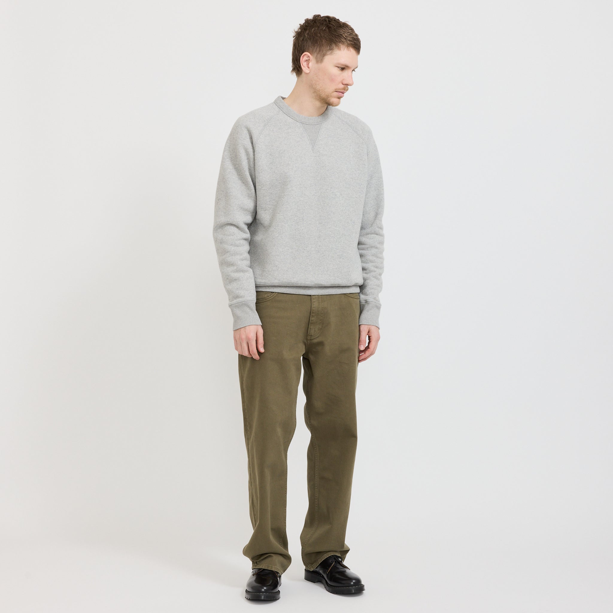 Marten Relaxed Cotton Wool Sweatshirt Grey Melange