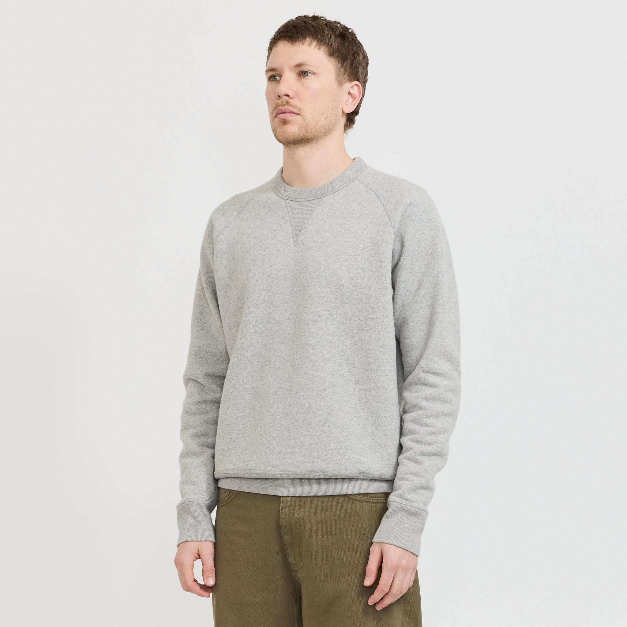 Marten Relaxed Cotton Wool Sweatshirt Grey Melange
