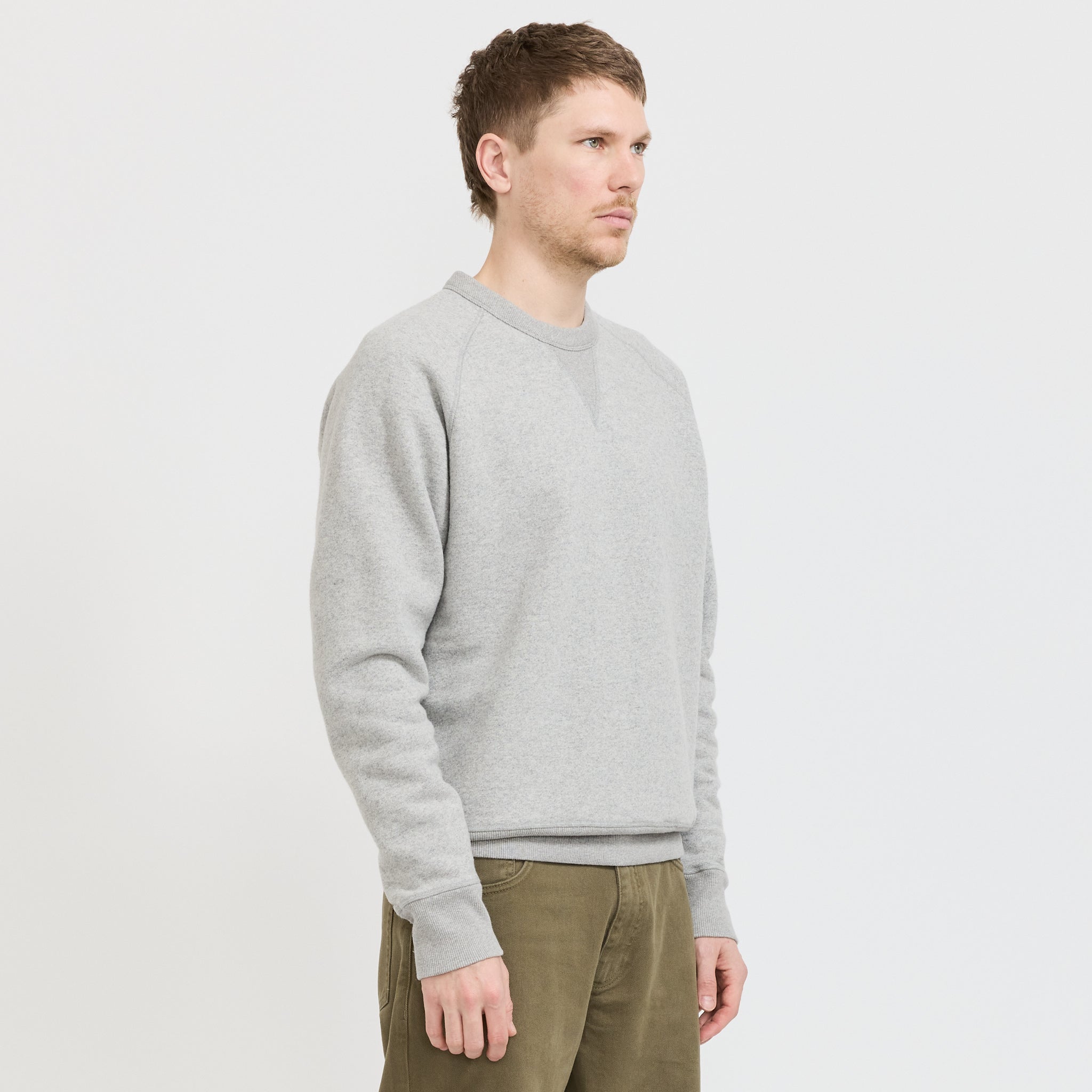 Marten Relaxed Cotton Wool Sweatshirt Grey Melange