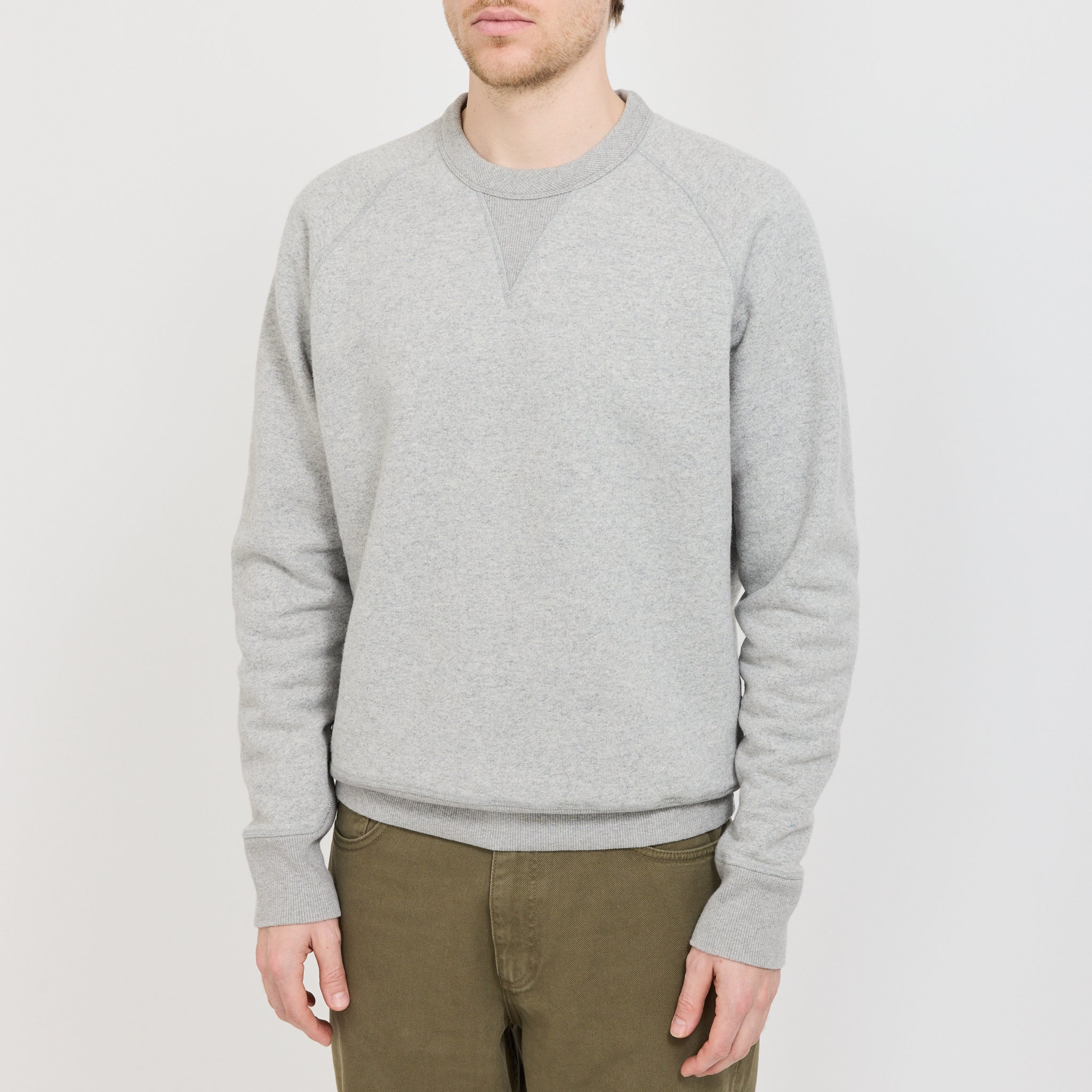 Marten Relaxed Cotton Wool Sweatshirt Grey Melange