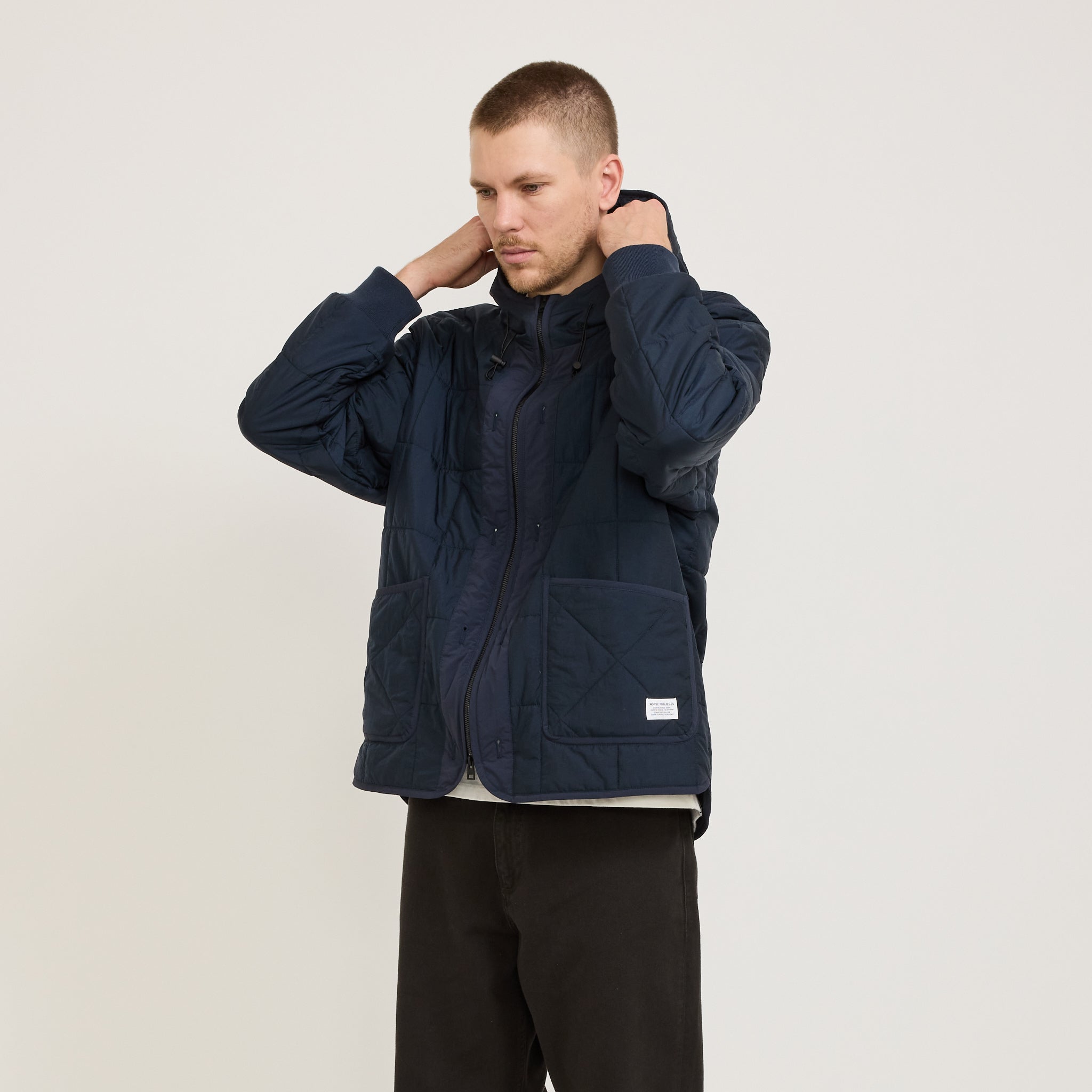 Military Hooded Liner Jacket Dark Navy