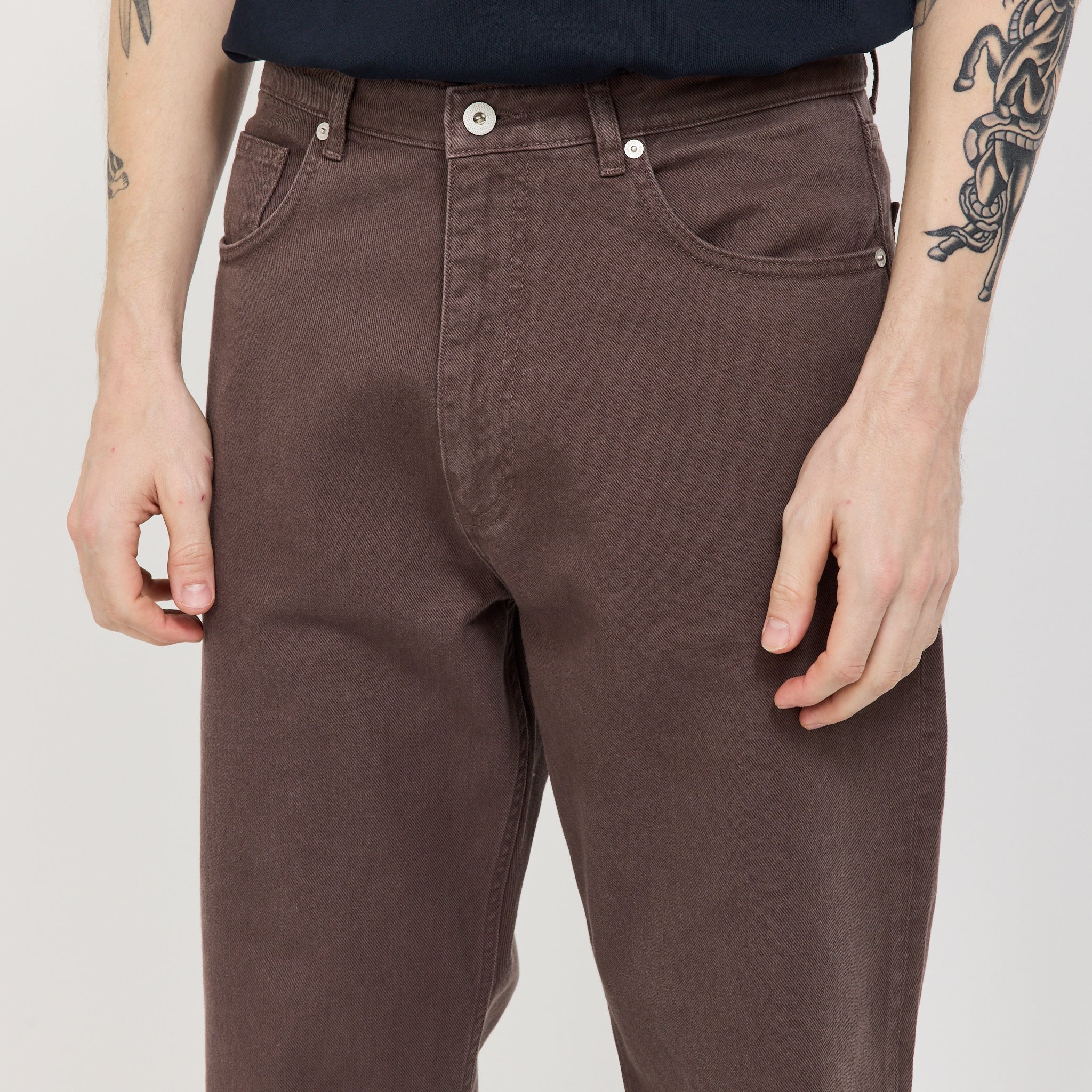 Mogens Relaxed 5 Pocket Heavy Twill Pant Seal Brown