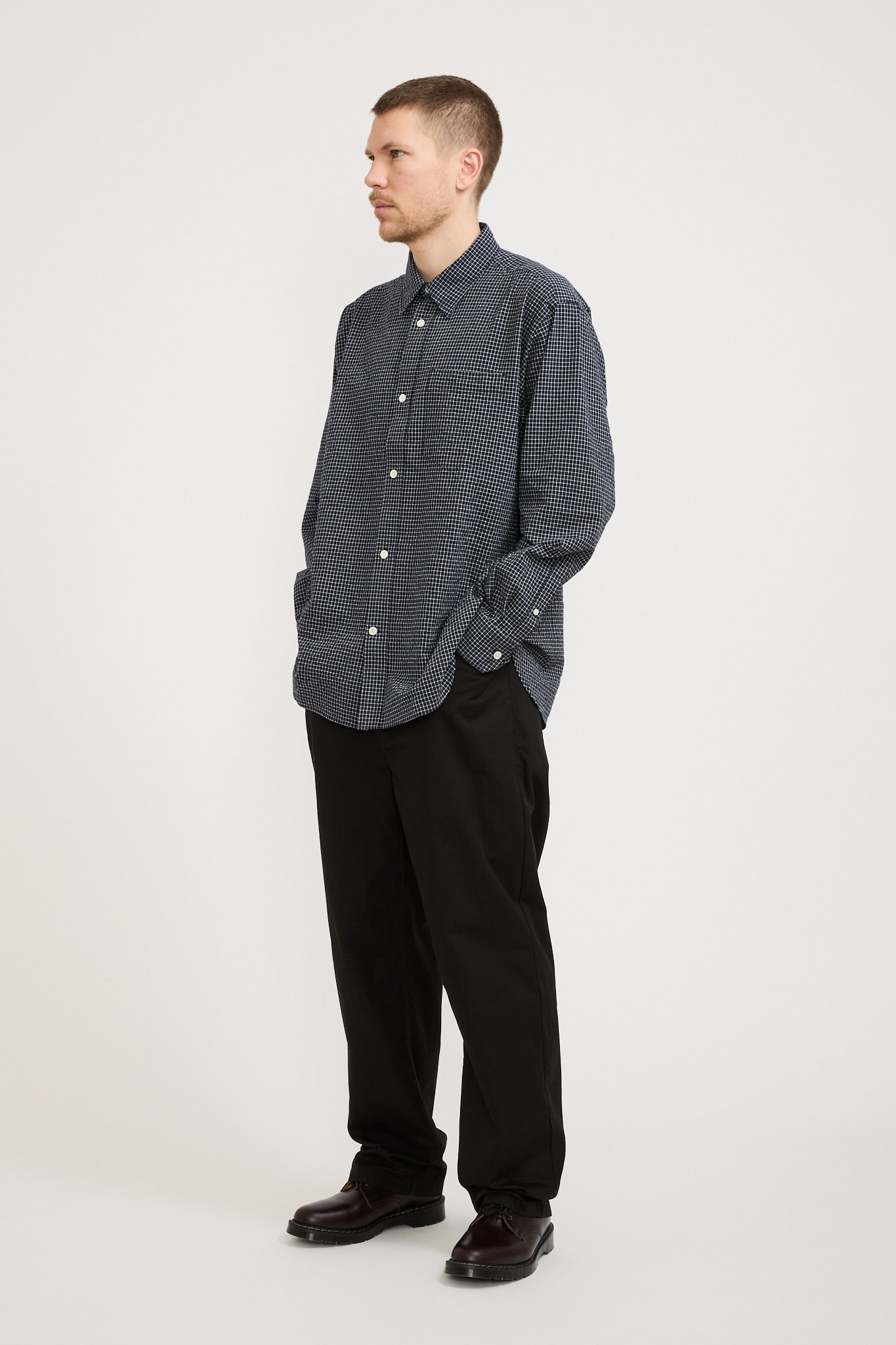 Norse Projects | Mo Check Oversized Shirt Dark Navy | Maplestore