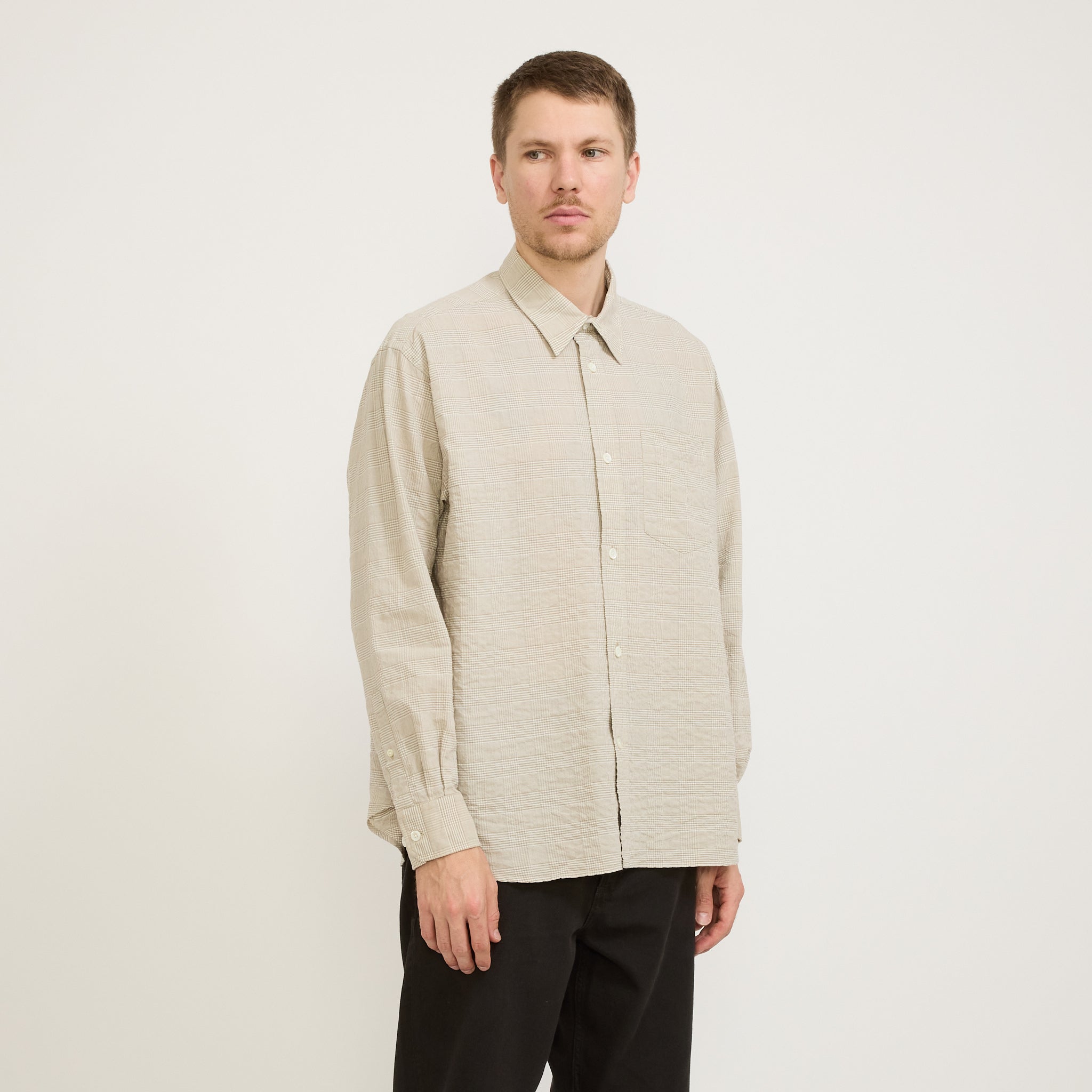 Mo Oversized Check Shirt Heathland Brown