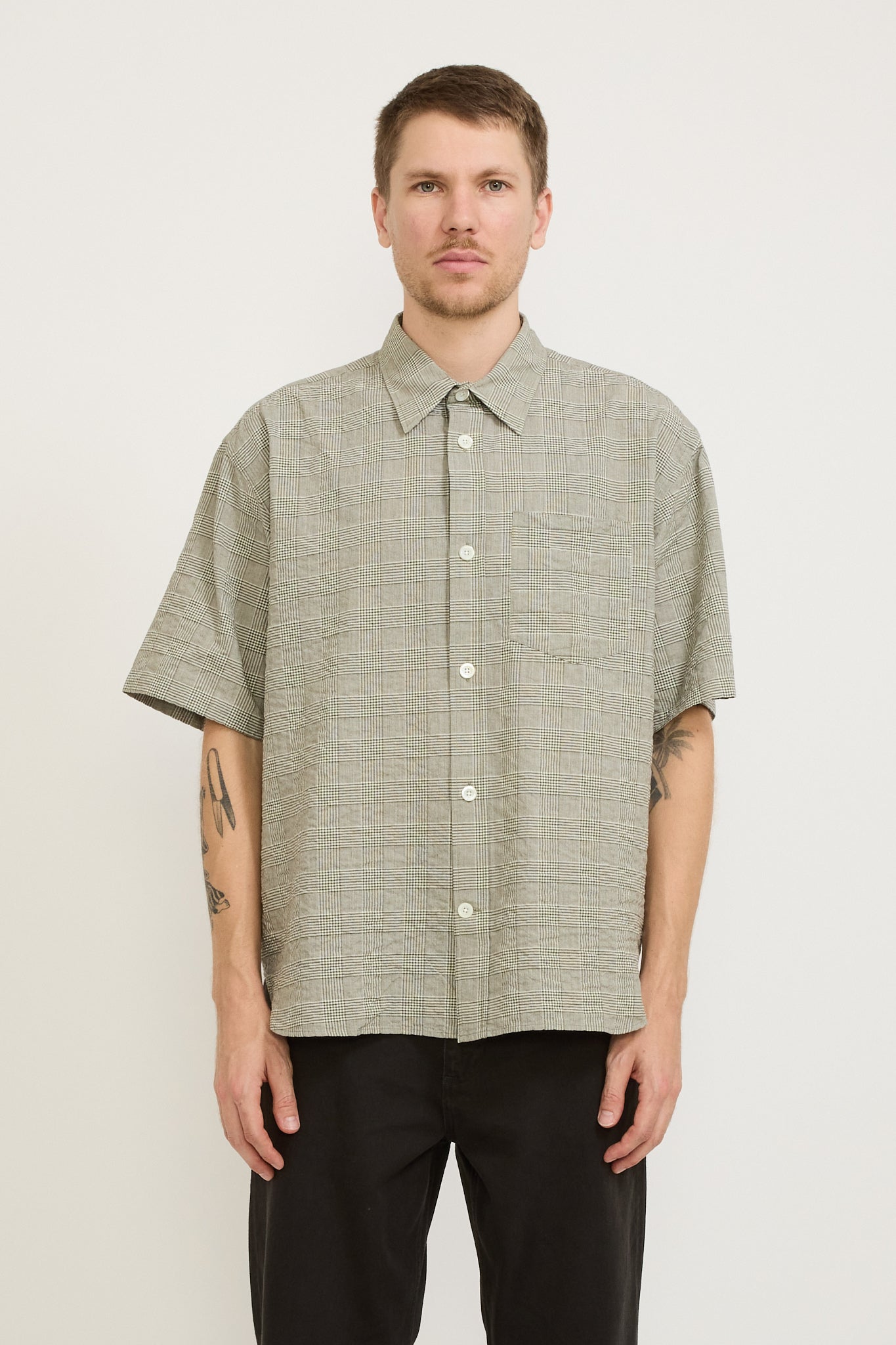 Norse Projects | Mo Oversized Check SS Shirt Moss Green | Maplestore