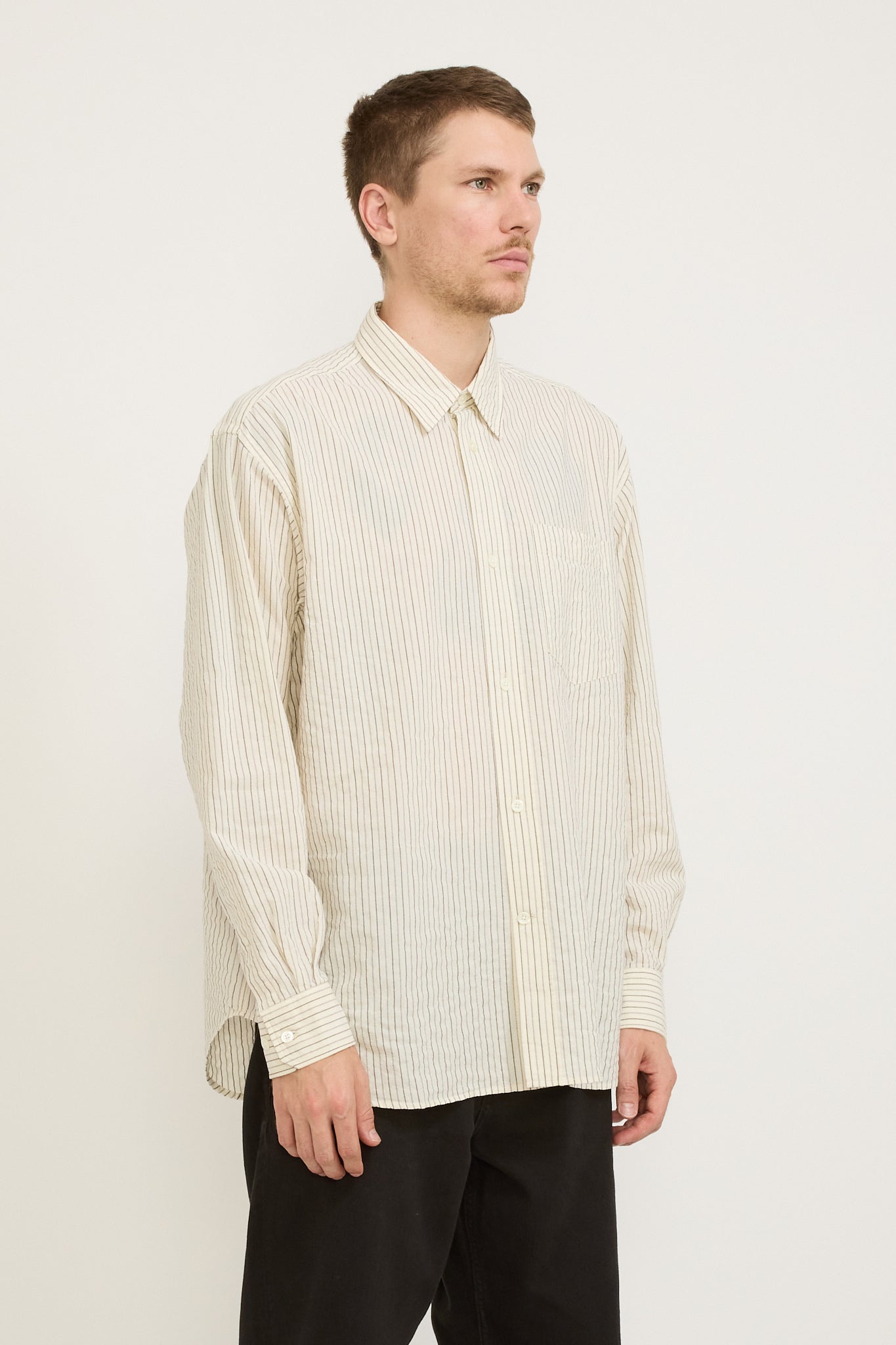 Norse Projects | Mo Oversized Striped Shirt Chestnut | Maplestore