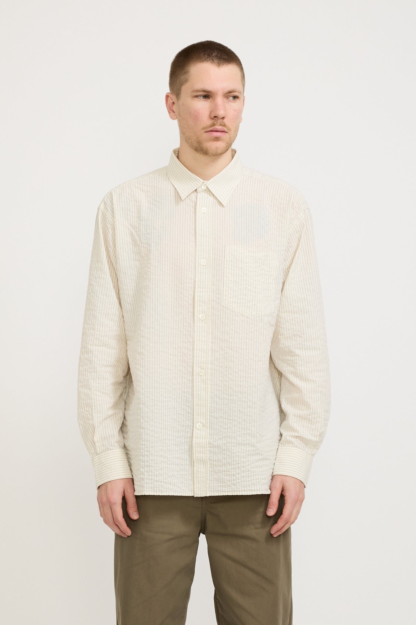 Norse Projects | Mo Oversized Striped Shirt Ecru | Maplestore