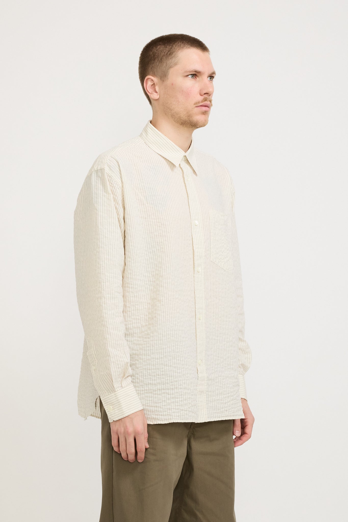 Norse Projects | Mo Oversized Striped Shirt Ecru | Maplestore