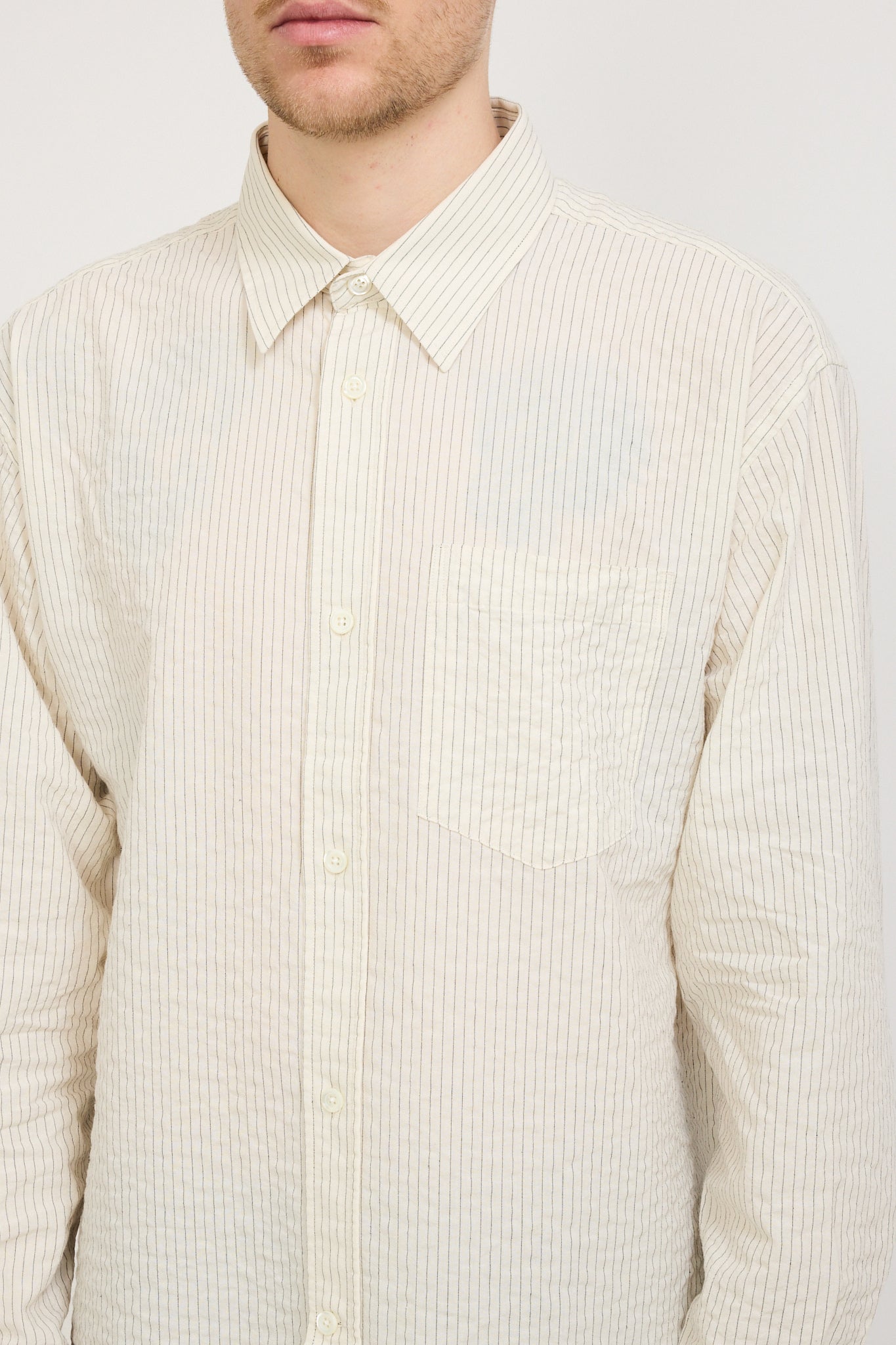 Norse Projects | Mo Oversized Striped Shirt Ecru | Maplestore