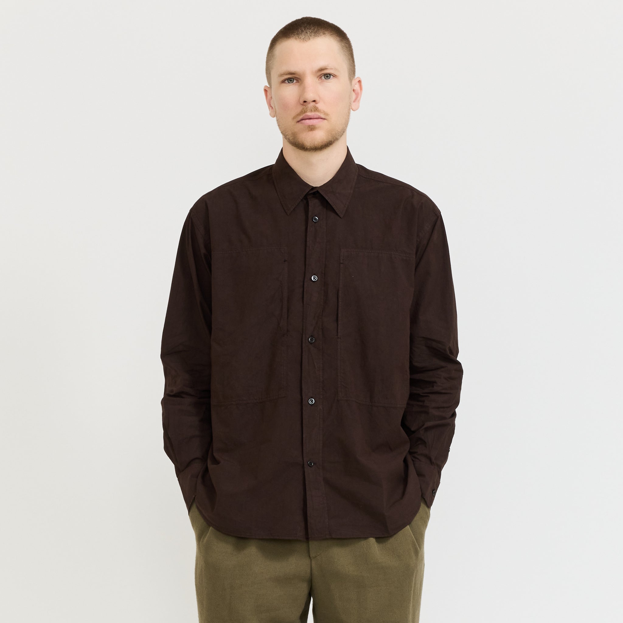 Ole Fatigue Cotton Tencel Shirt Espresso