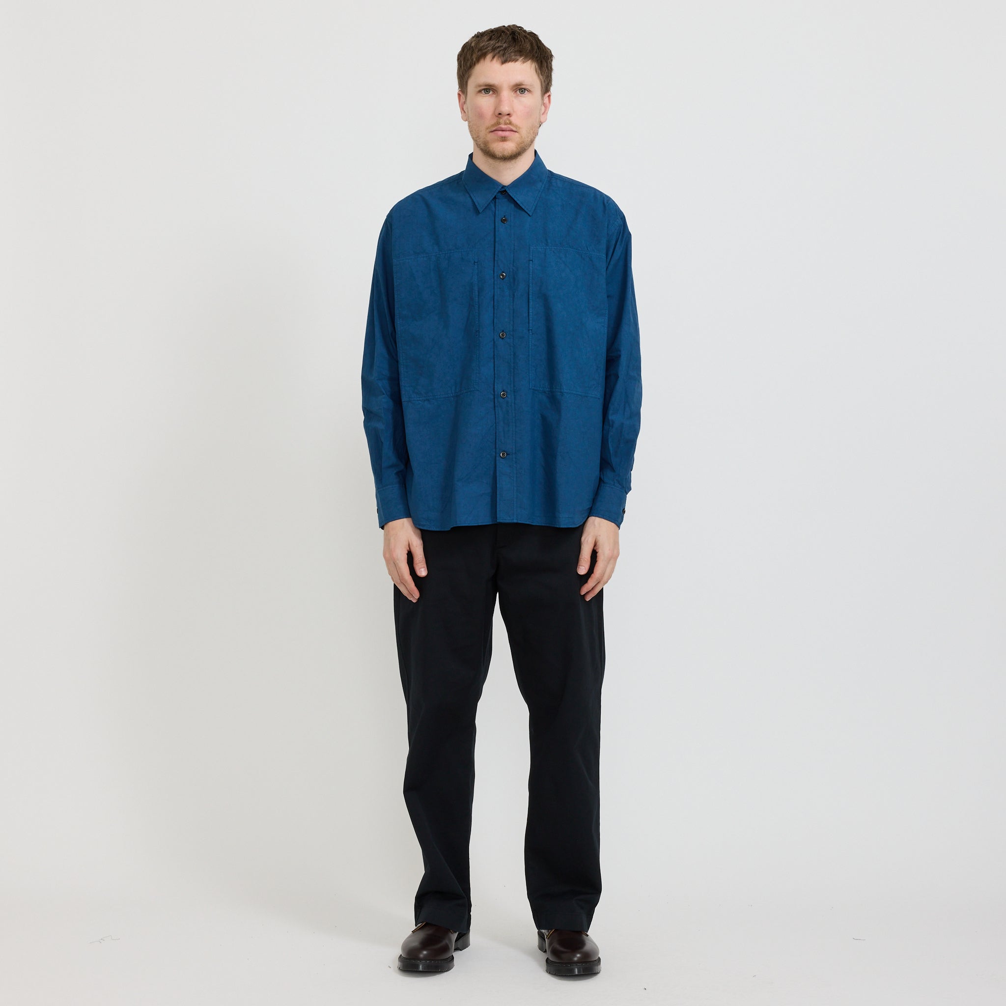 Ole Fatigue Cotton Tencel Shirt Estate Blue