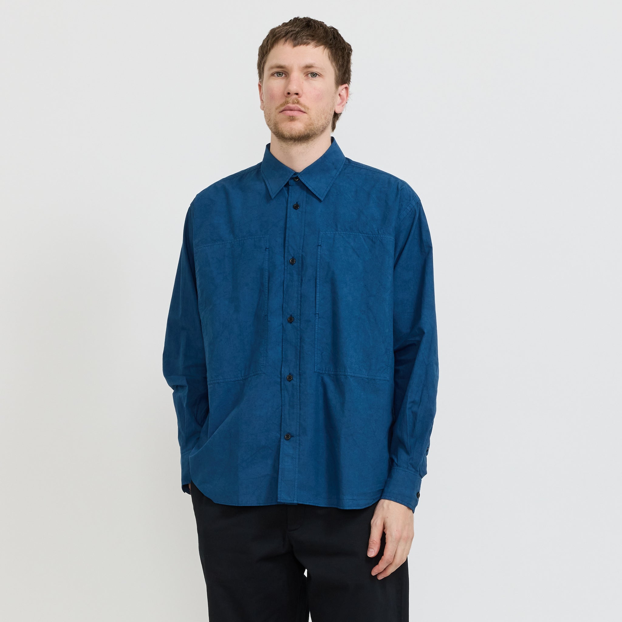 Ole Fatigue Cotton Tencel Shirt Estate Blue