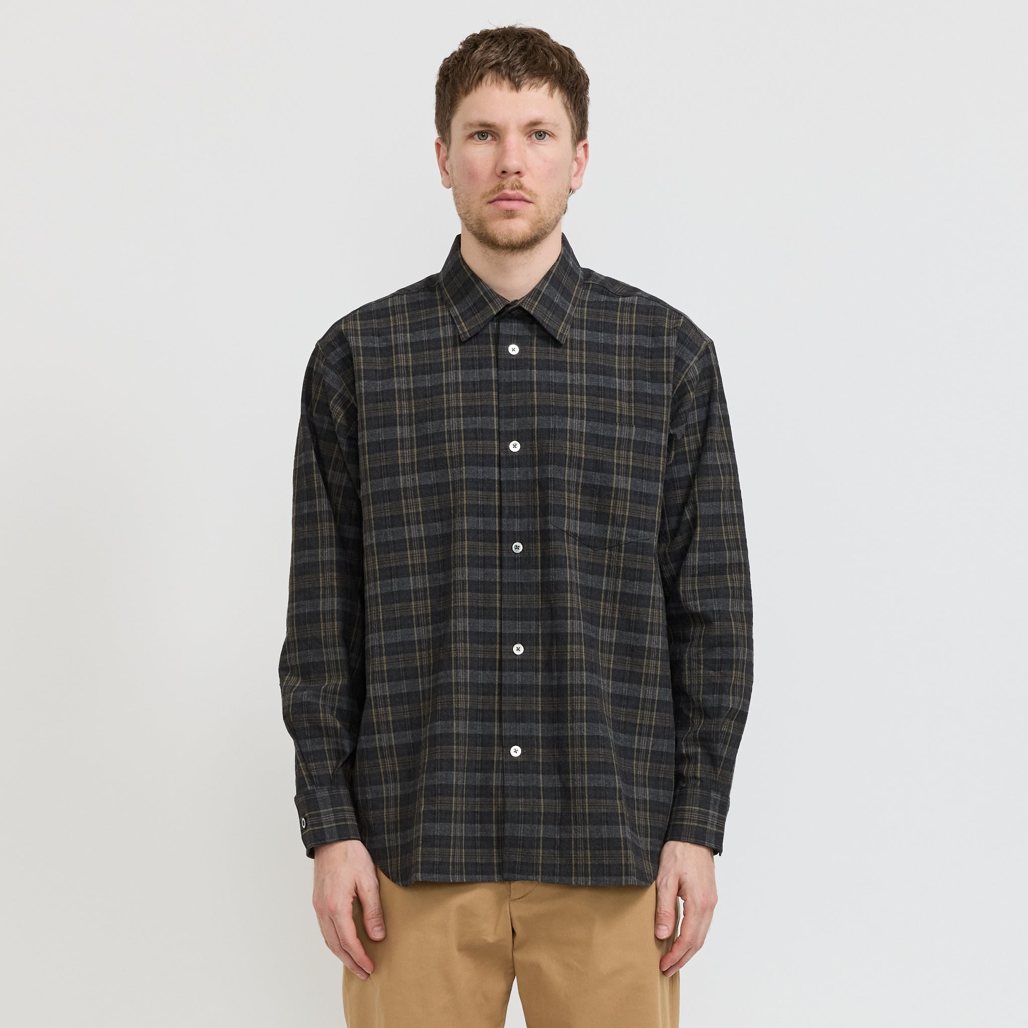Ole Oversized Wool Check Shirt
