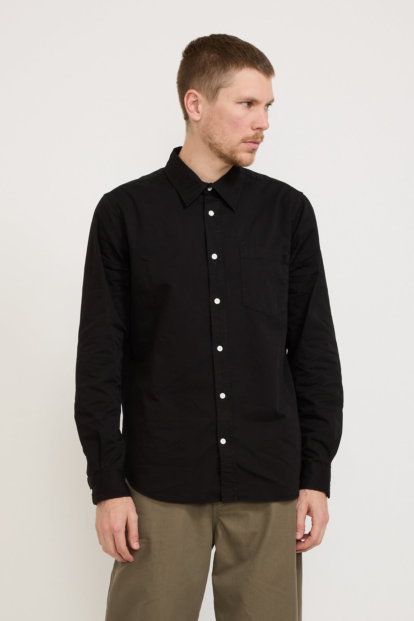 Norse Projects | Osvald BD Twill Shirt Black | Maplestore