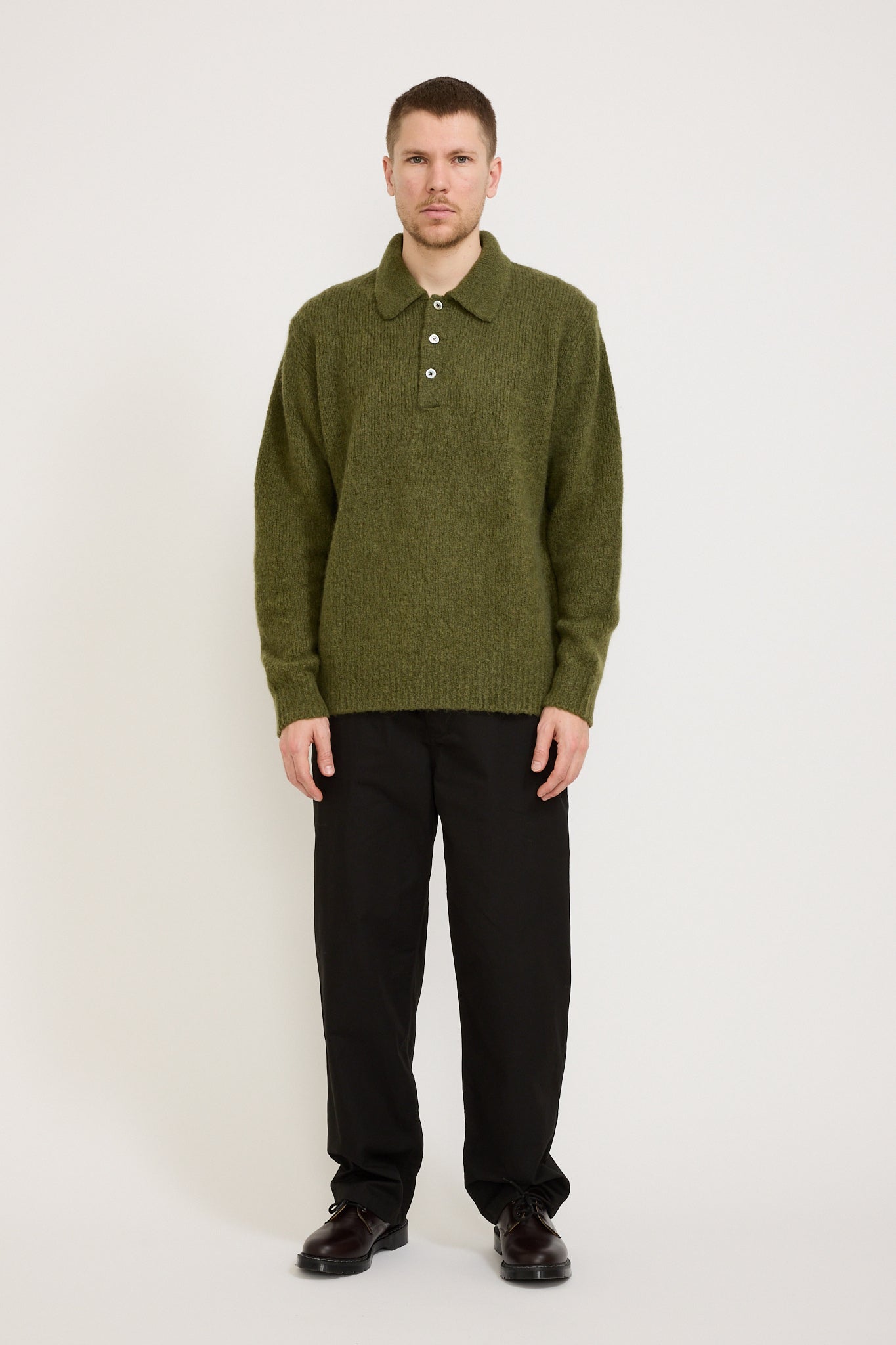 Norse Projects | Rasmus Relaxed Brushed Polo Ivy Green | Maplestore