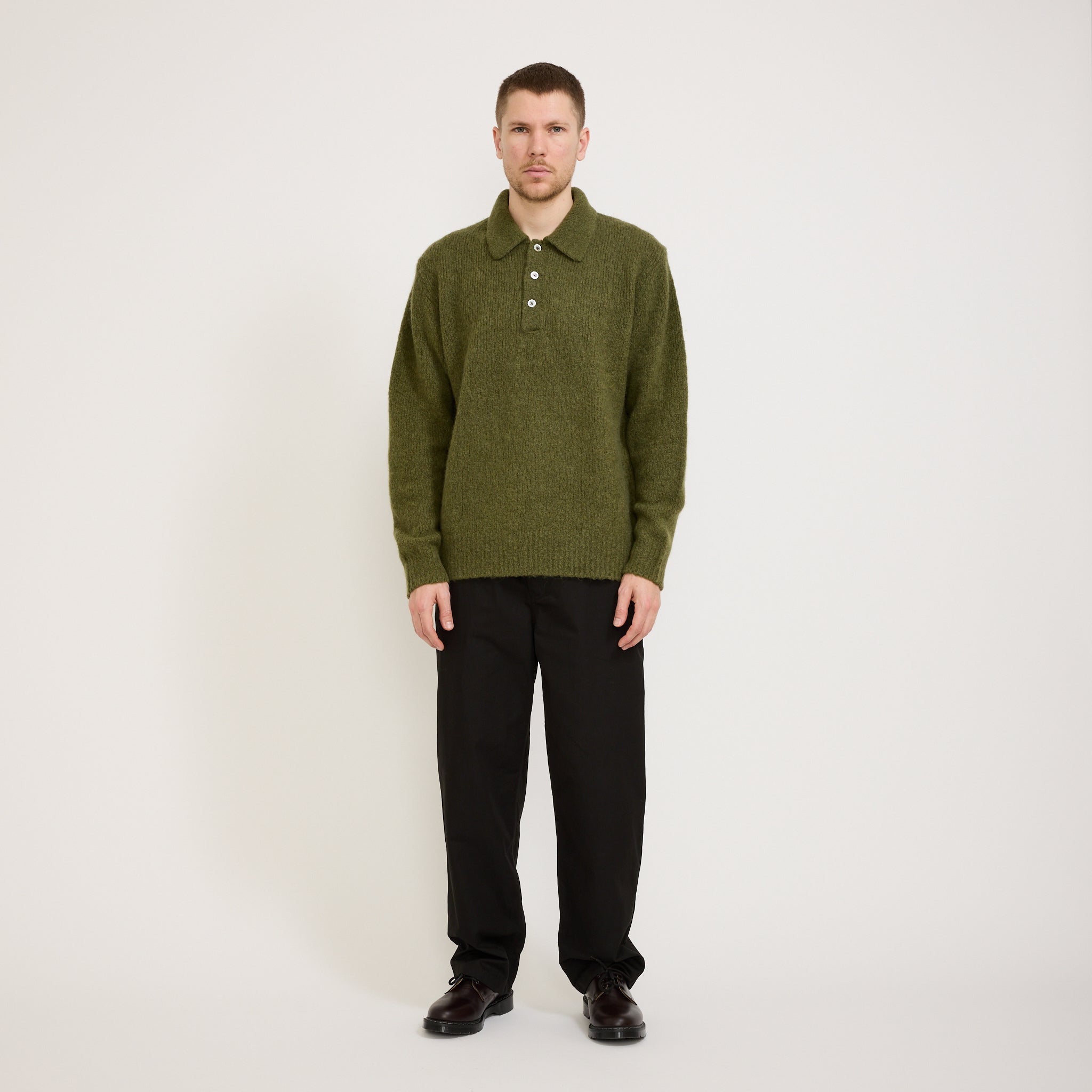 Rasmus Relaxed Brushed Polo Ivy Green