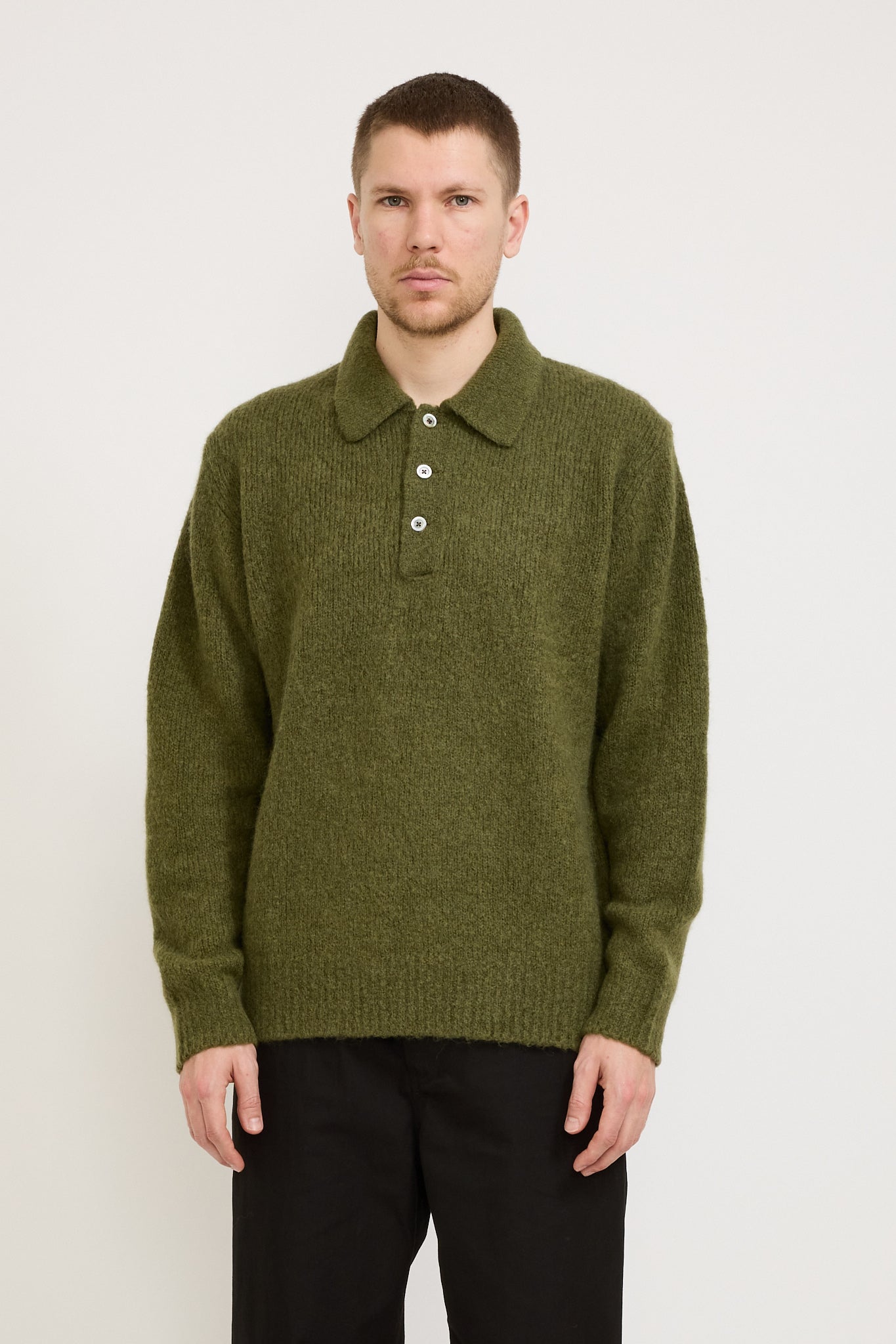 Norse Projects | Rasmus Relaxed Brushed Polo Ivy Green | Maplestore