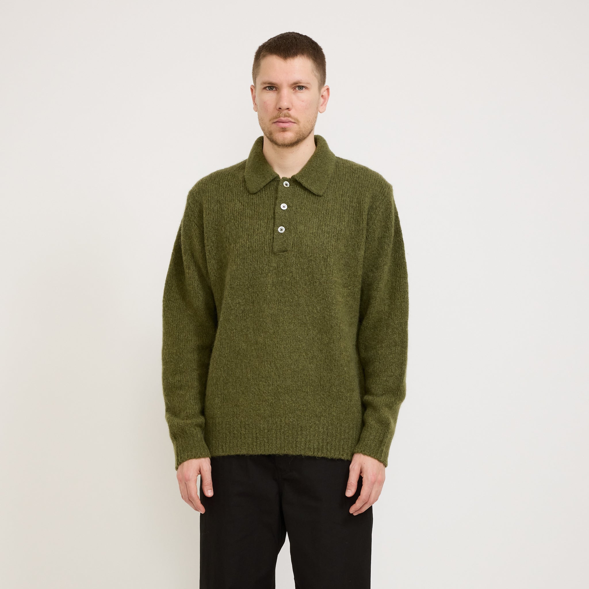 Rasmus Relaxed Brushed Polo Ivy Green