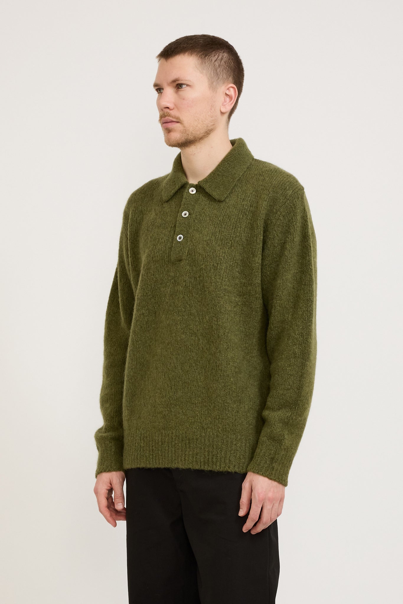 Norse Projects Rasmus Relaxed Brushed Polo Ivy Green | Maplestore
