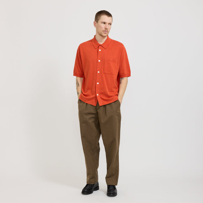 Norse Projects Rollo Cotton Linen SS Shirt Blood Orange | Maplestore