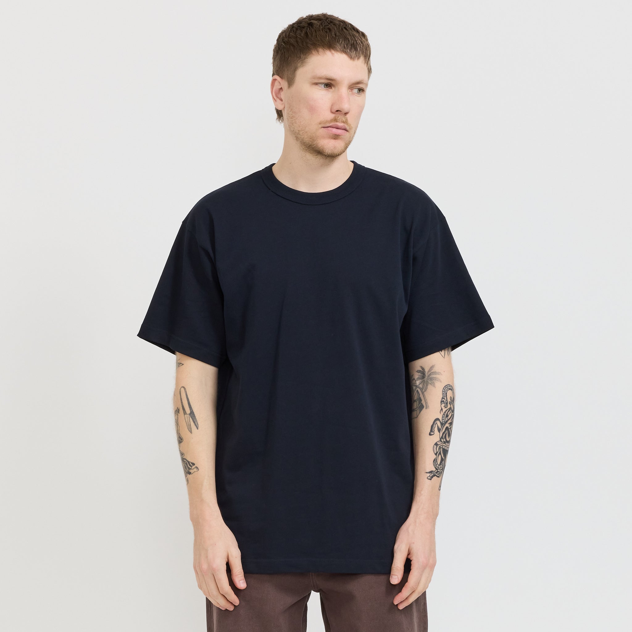 Simon Organic Arch Print T-Shirt Dark Navy