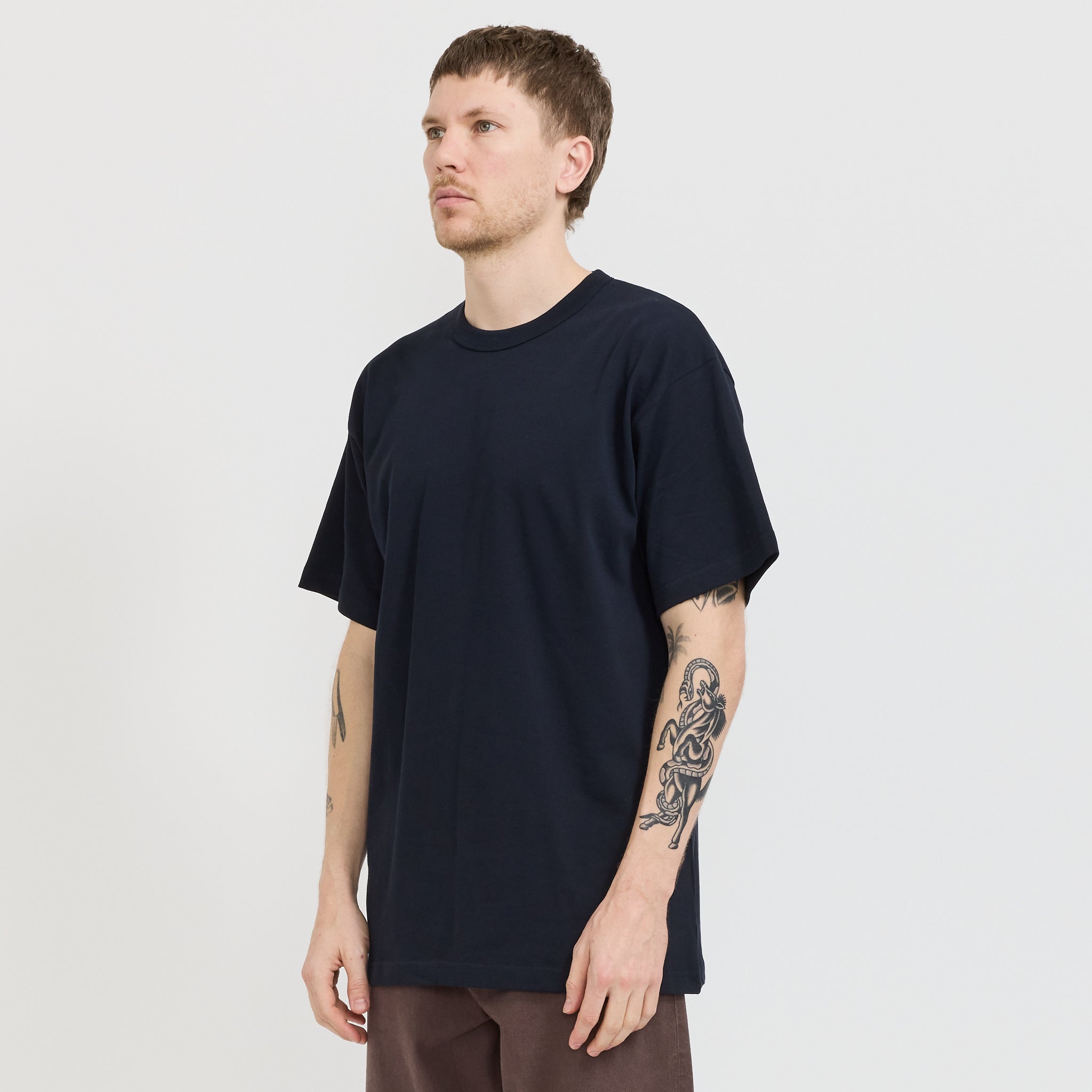 Simon Organic Arch Print T-Shirt Dark Navy