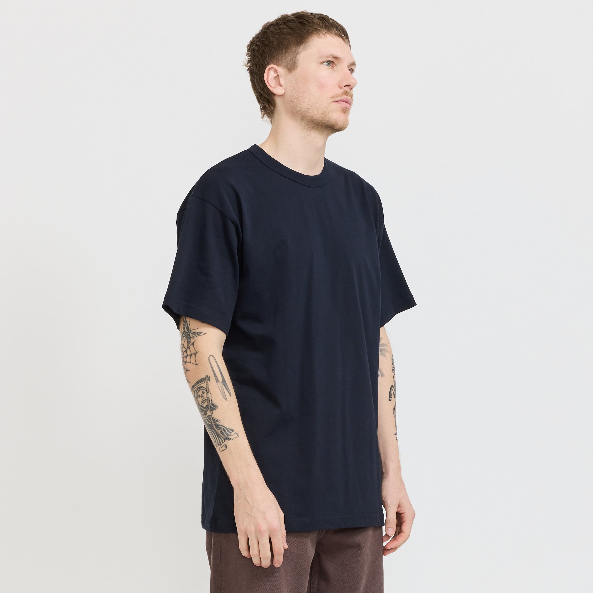 Simon Organic Arch Print T-Shirt Dark Navy