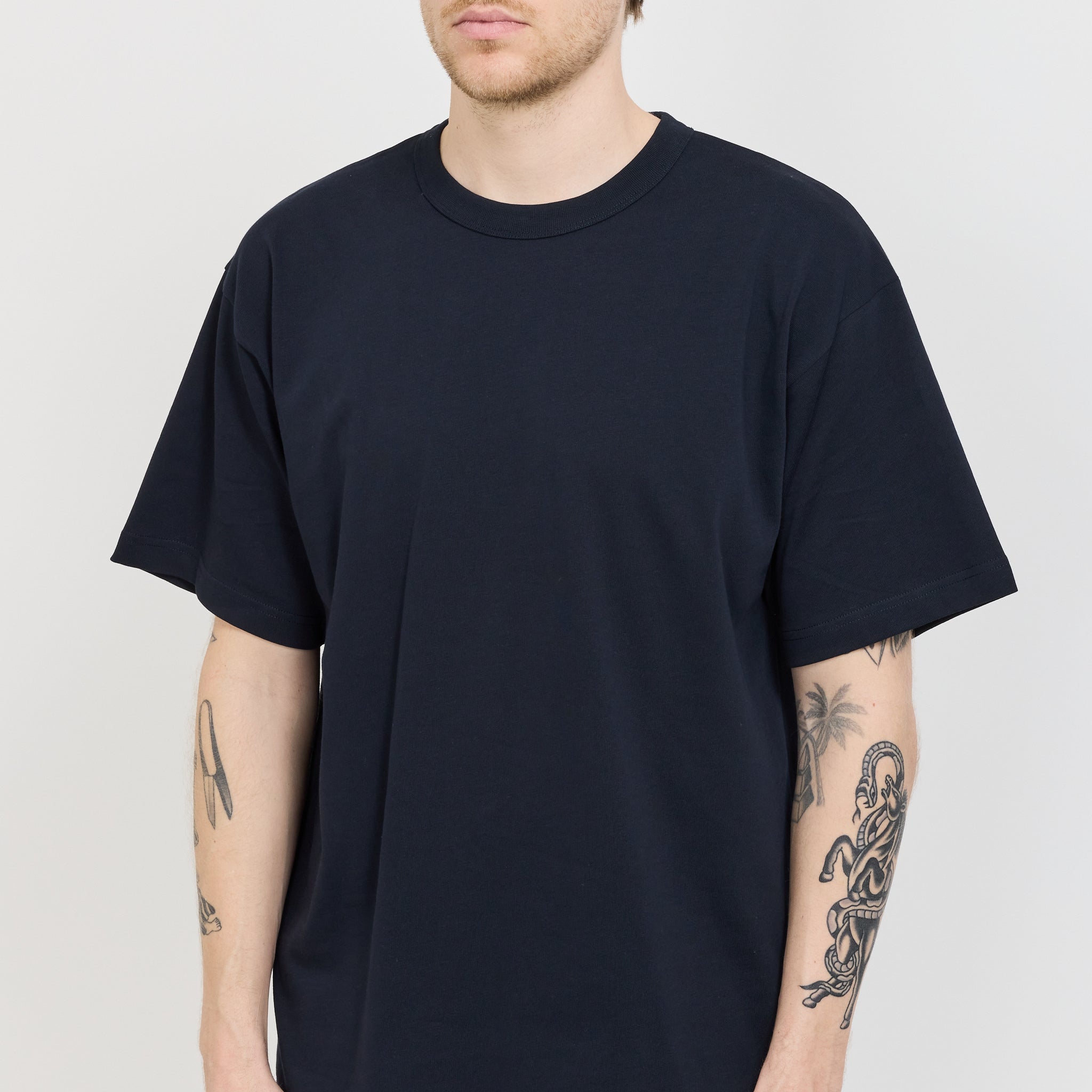Simon Organic Arch Print T-Shirt Dark Navy