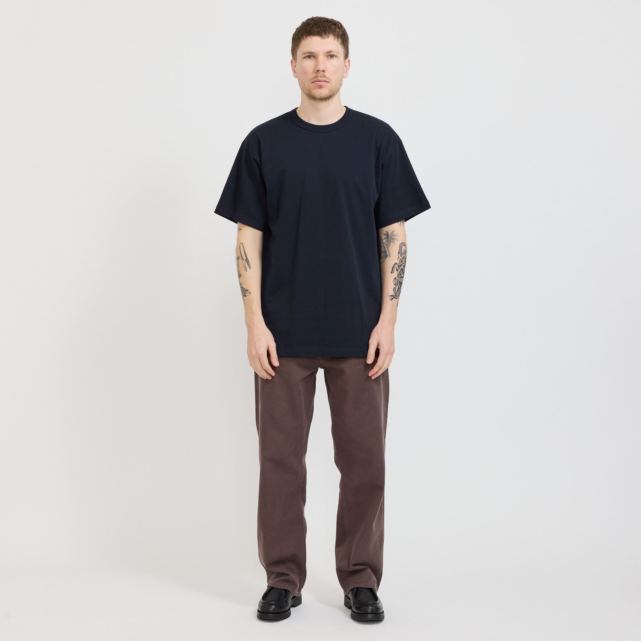 Simon Organic Arch Print T-Shirt Dark Navy