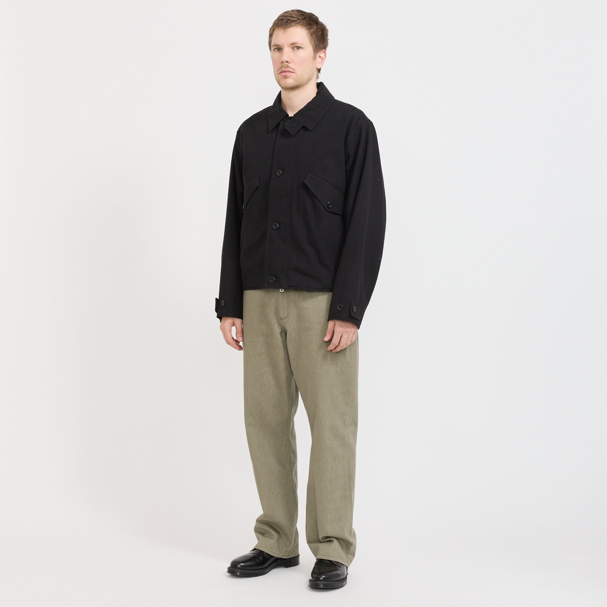 Norse Projects | Vandel Herringbone Twill Flight Jacket All Black | Maplestore