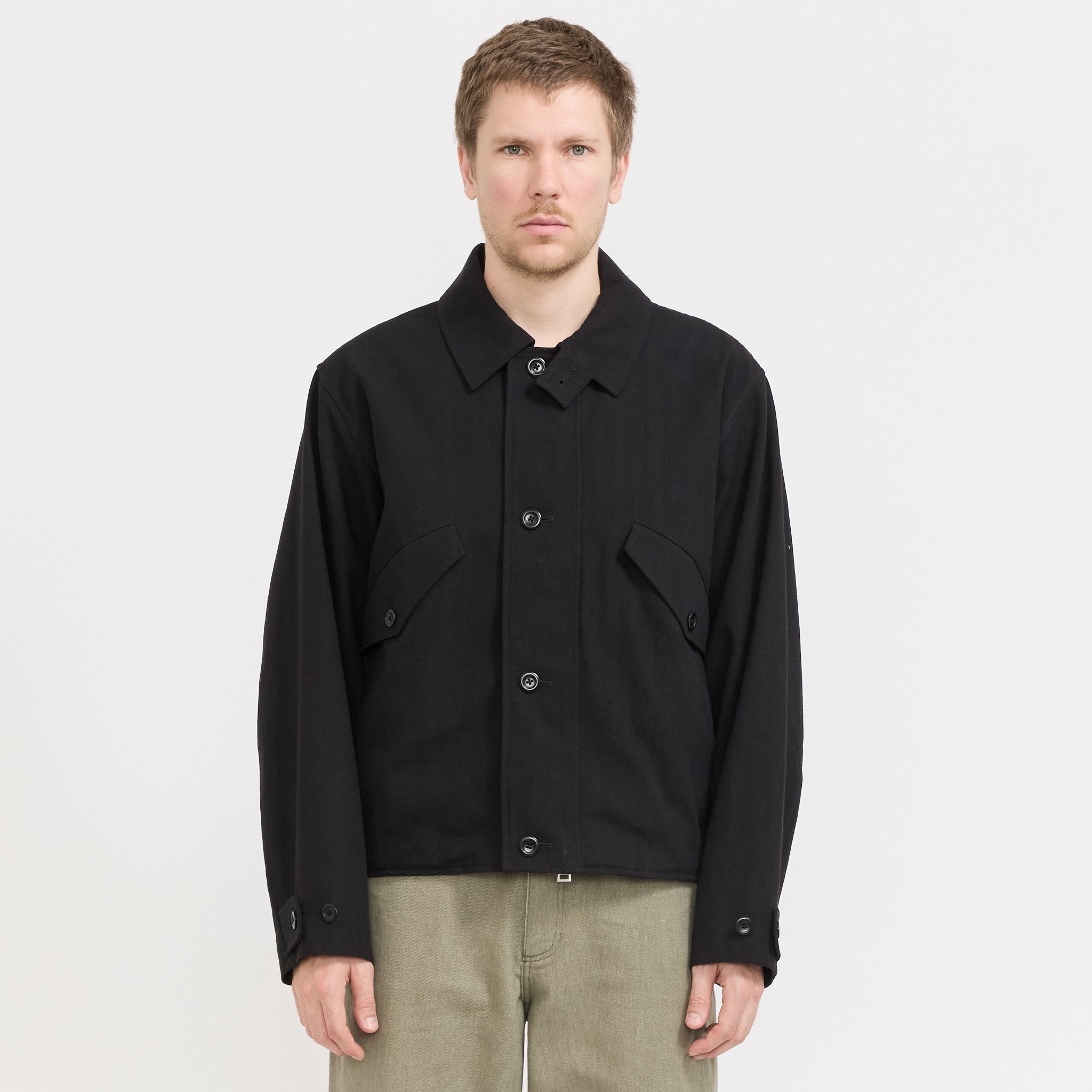 Norse Projects | Vandel Herringbone Twill Flight Jacket All Black | Maplestore