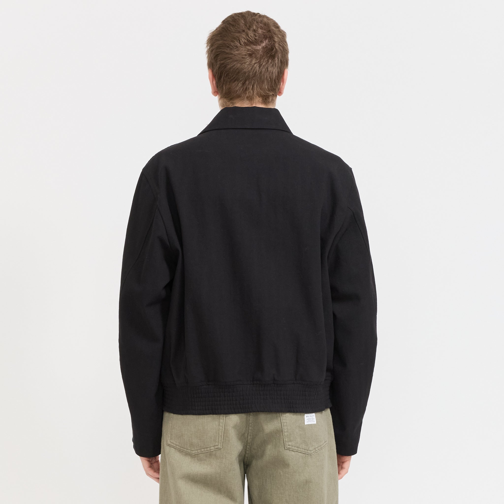 Norse Projects | Vandel Herringbone Twill Flight Jacket All Black | Maplestore