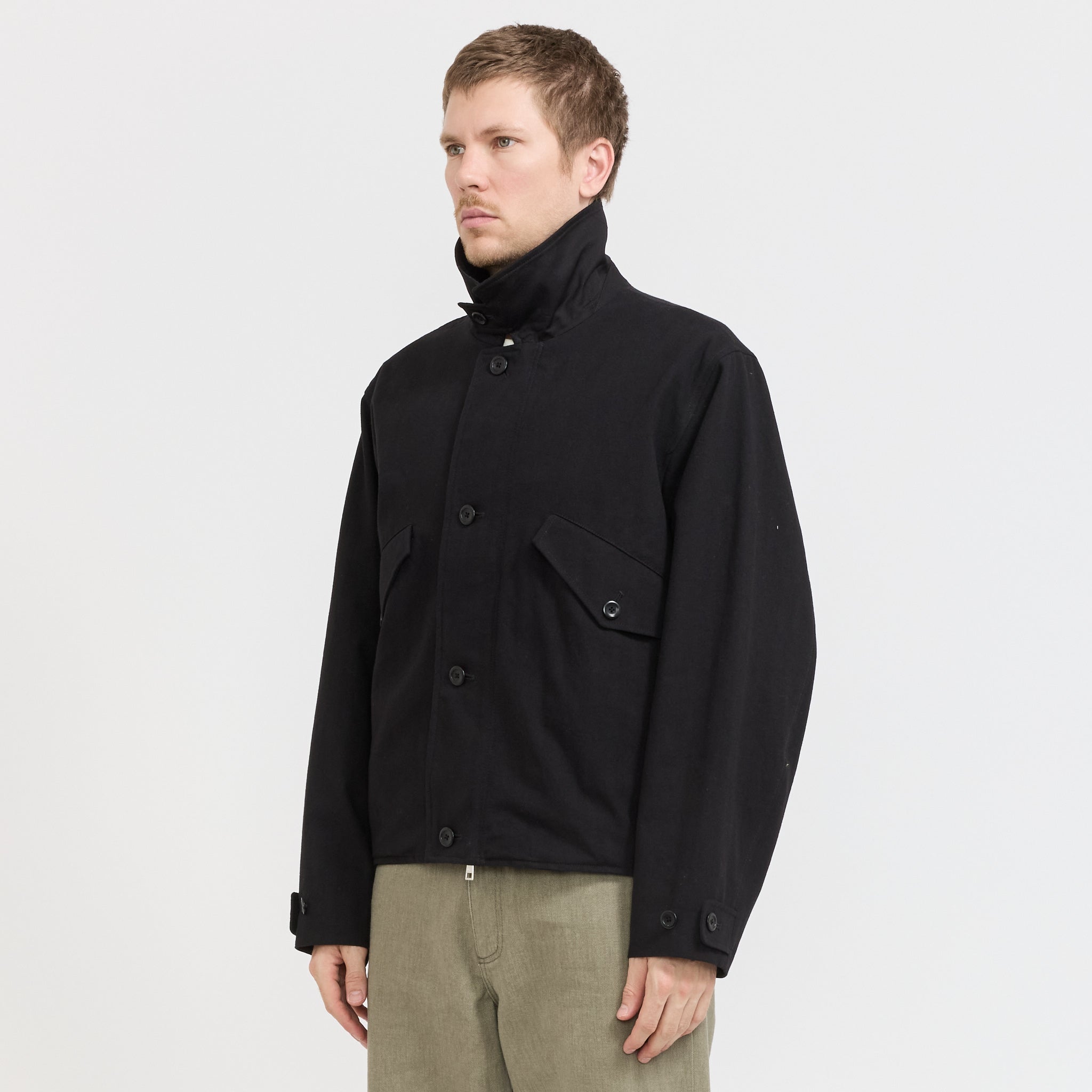 Norse Projects | Vandel Herringbone Twill Flight Jacket All Black | Maplestore
