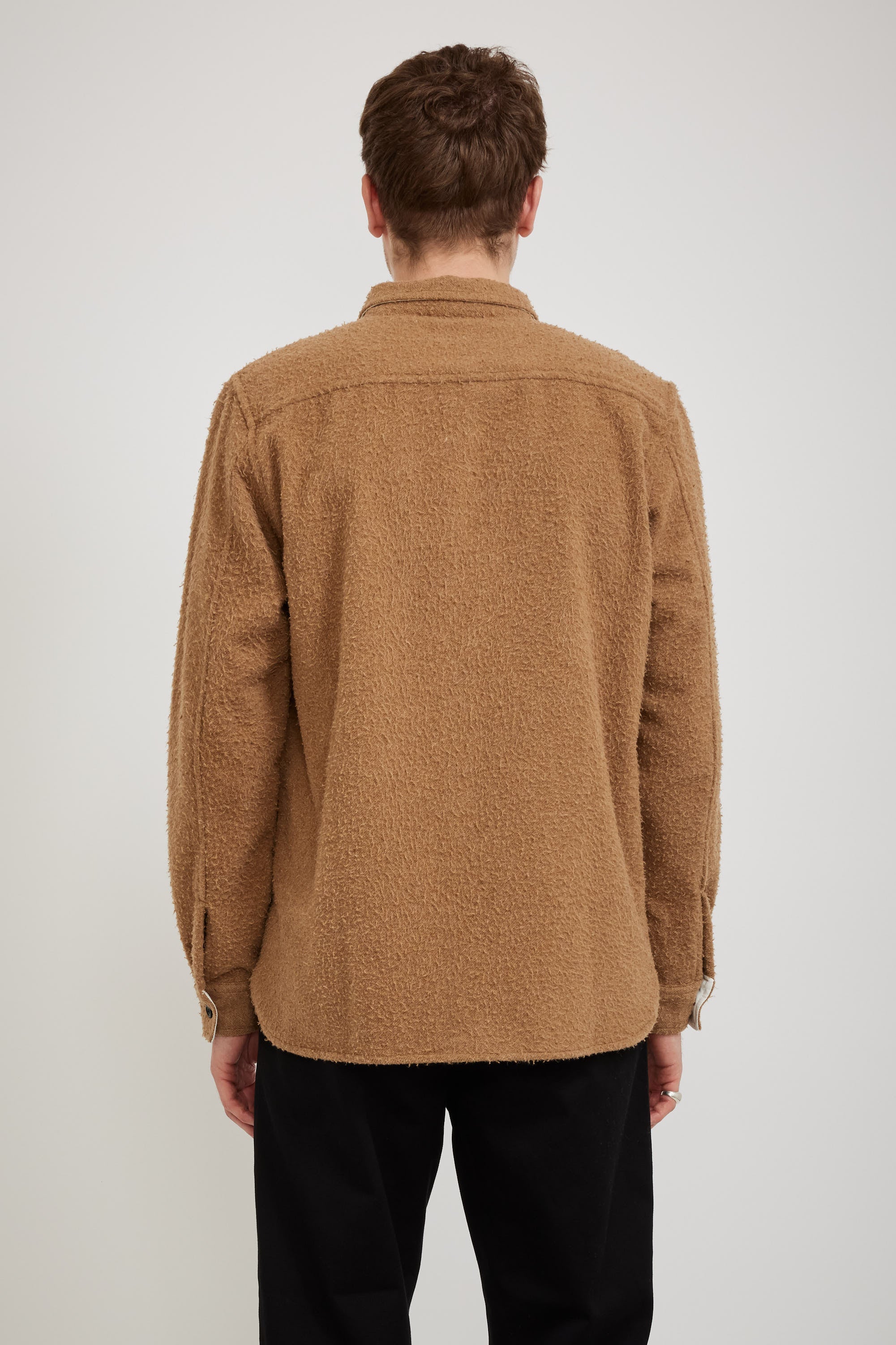 Norse Projects | Silas Textured Cotton Wool Overshirt Camel | Maplestore