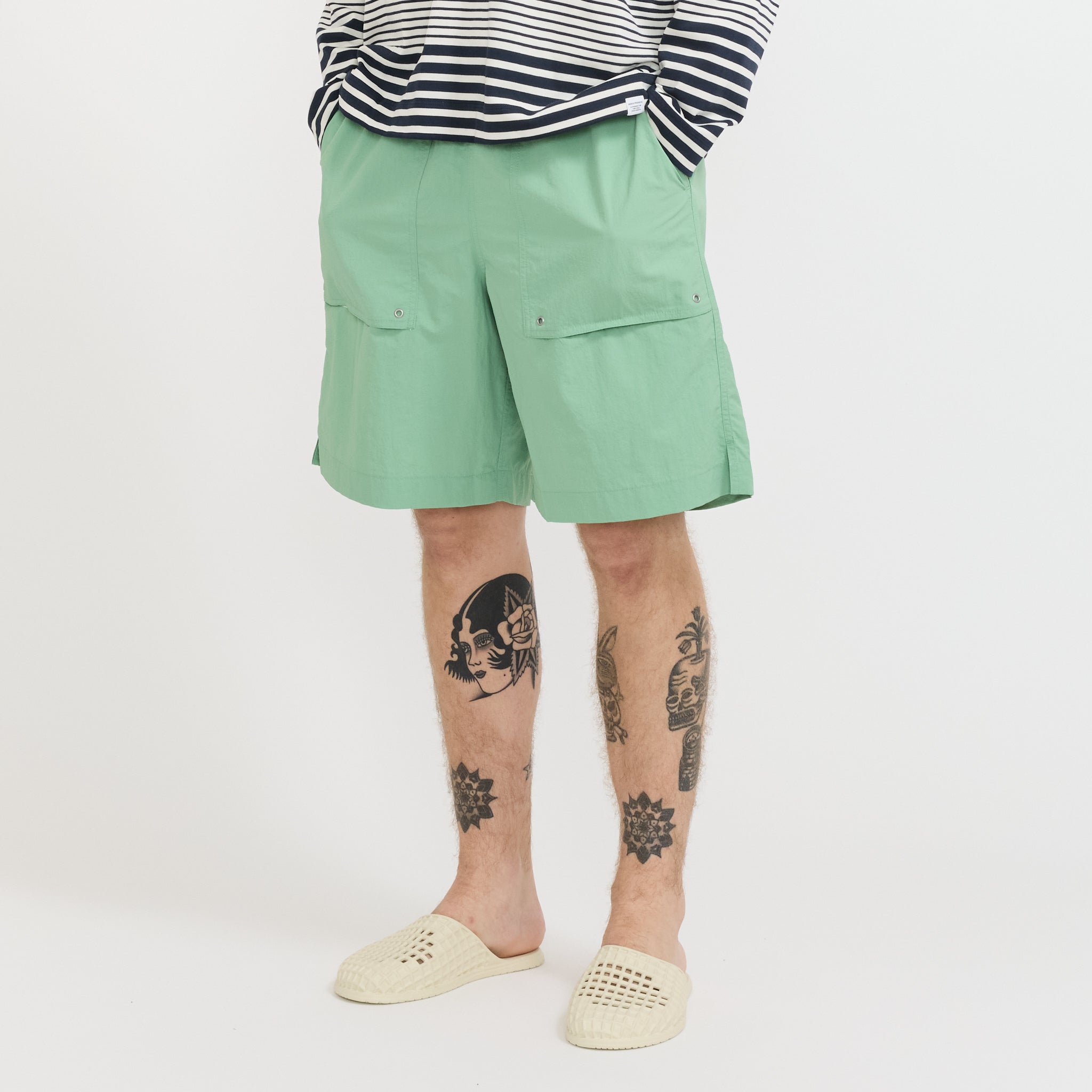 Norse Projects | Sund Relaxed Recycled Nylon Swimmers Peapod | Maplestore