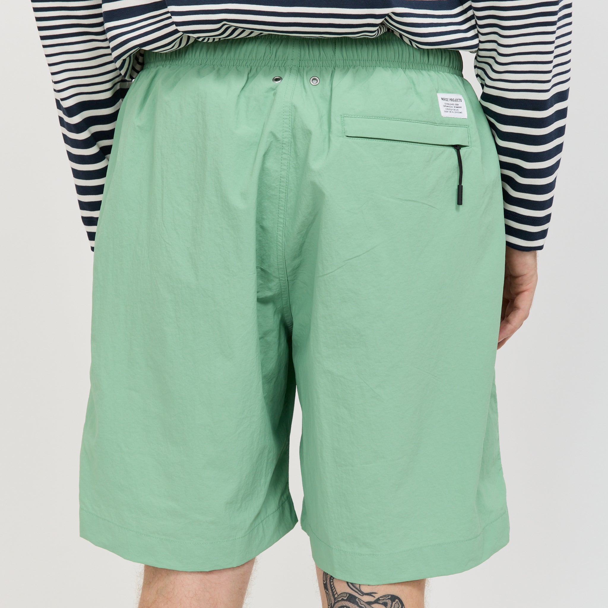 Norse Projects | Sund Relaxed Recycled Nylon Swimmers Peapod | Maplestore