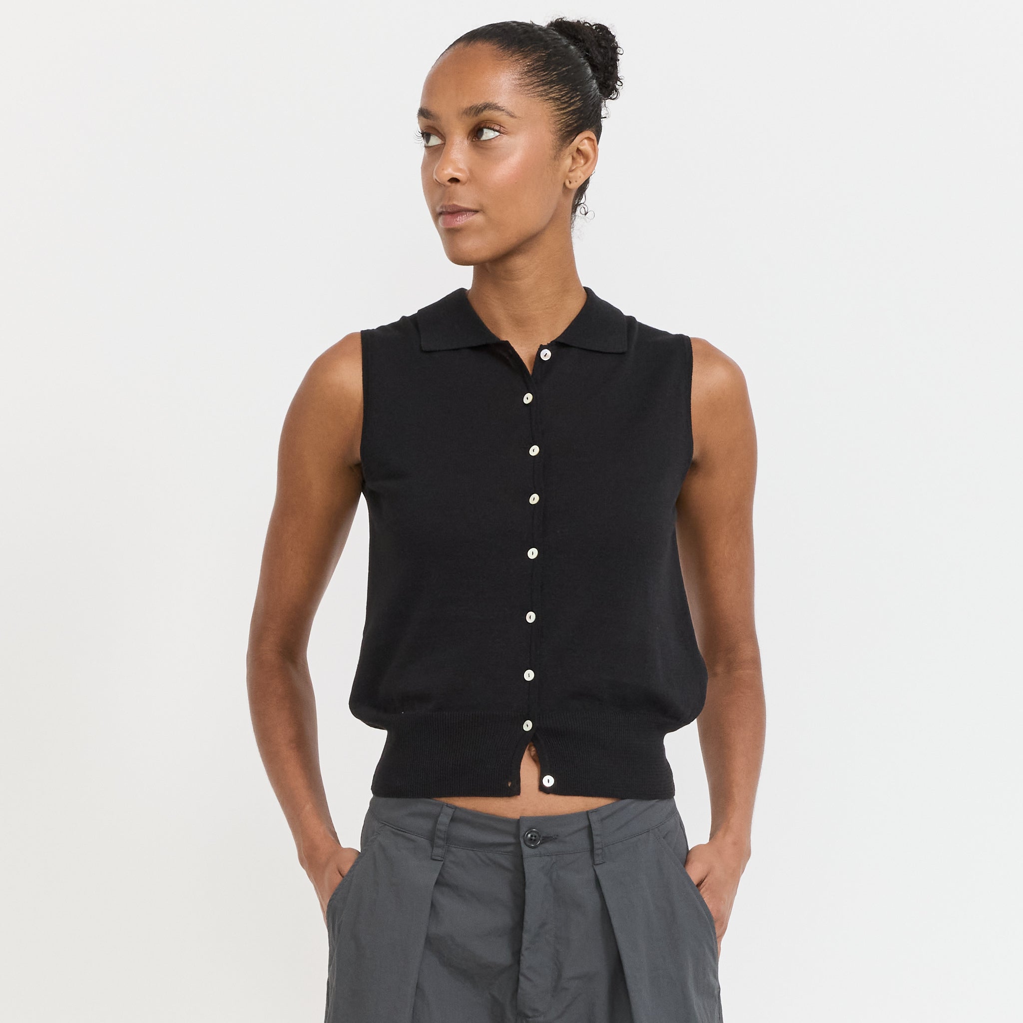 Lash Sleeveless Knit Top Black