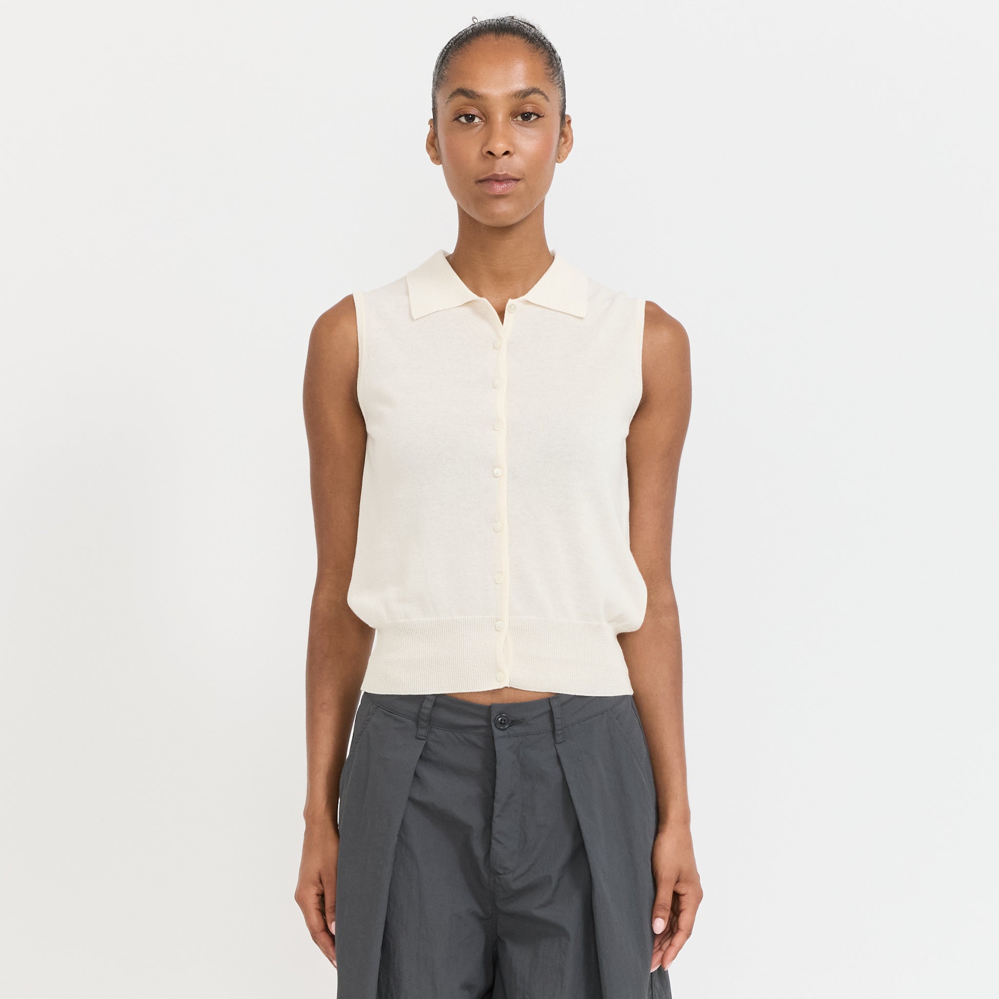 Lash Sleeveless Knit Top Ivory