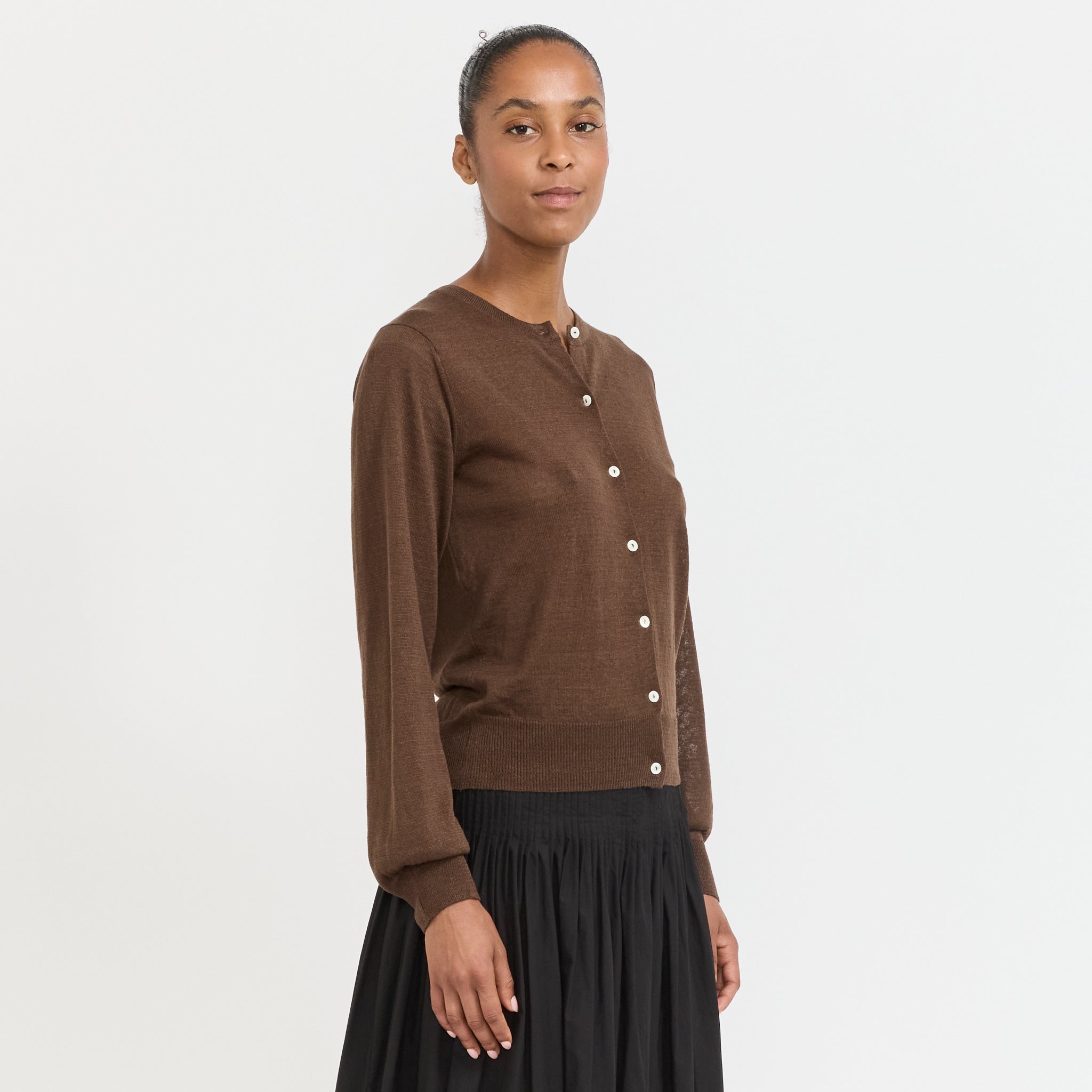 Rola Linen Cardigan Brown
