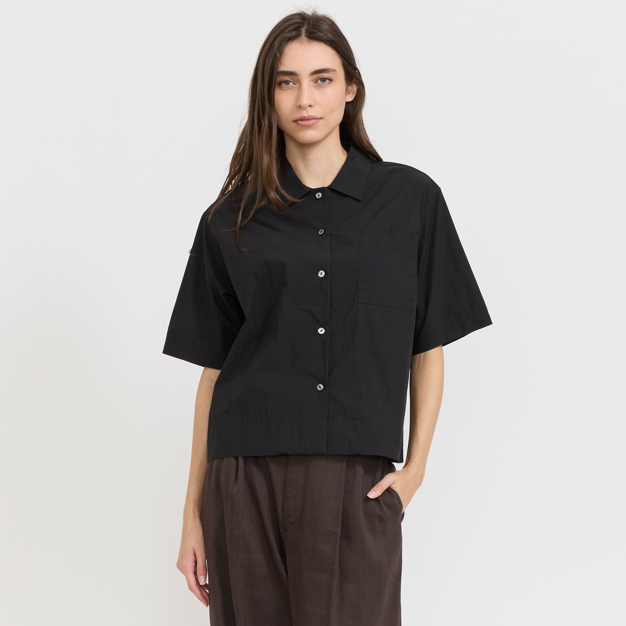 Nothing Written | Rine Short Sleeve Shirt Black | Maplestore