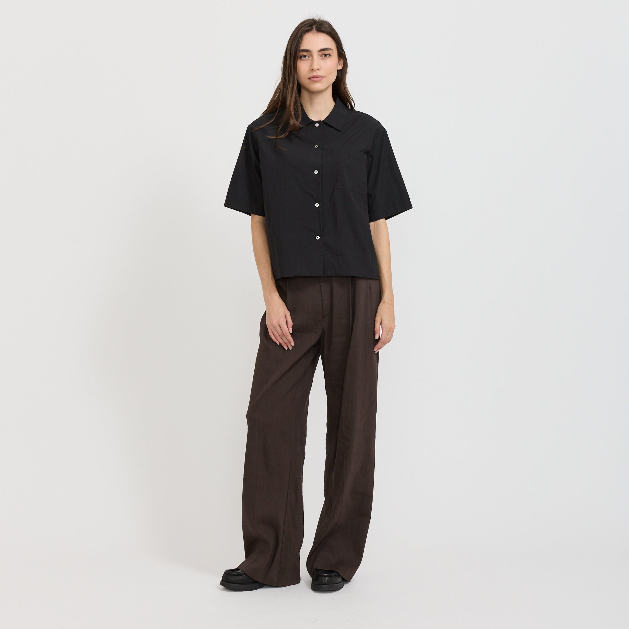 Nothing Written | Rine Short Sleeve Shirt Black | Maplestore
