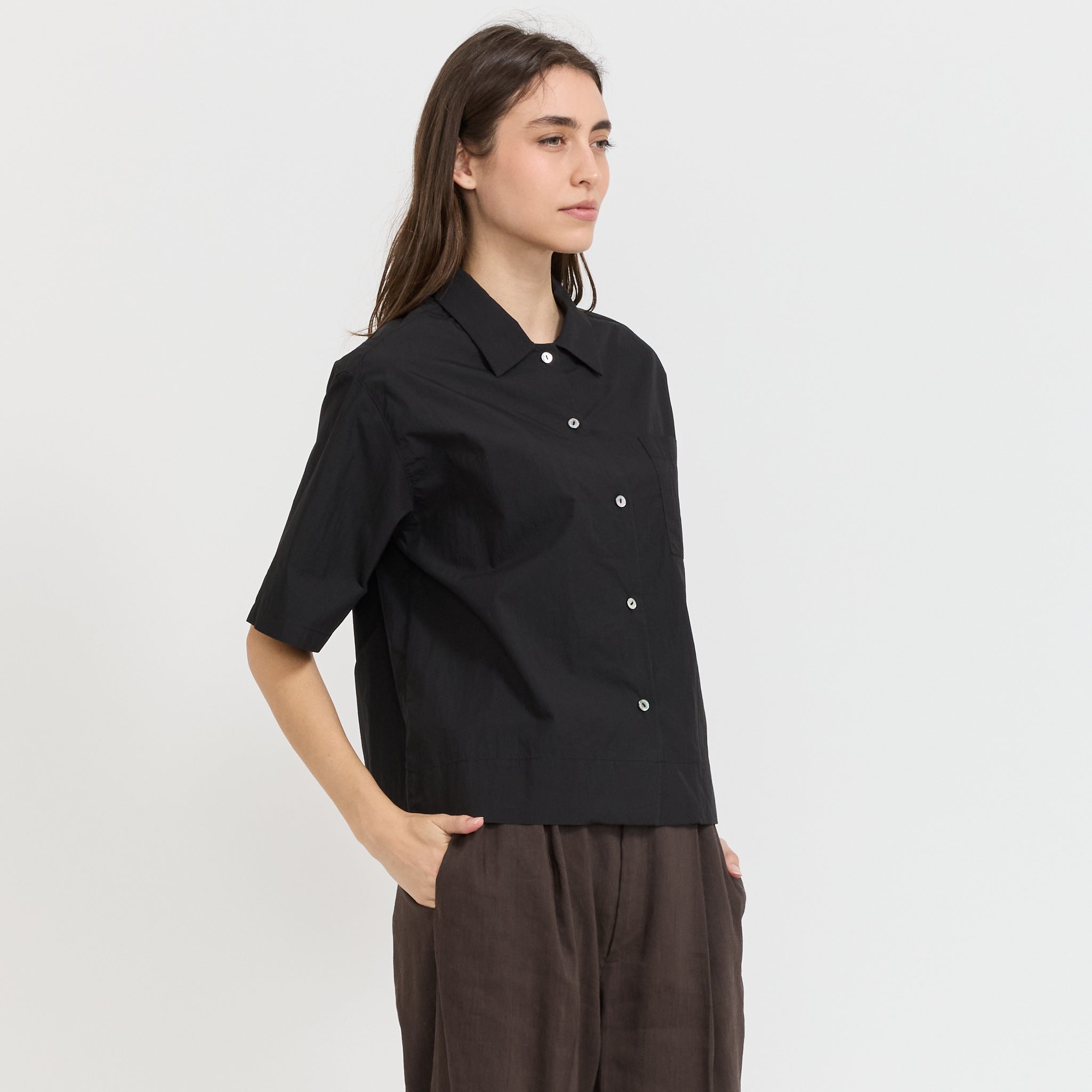 Nothing Written | Rine Short Sleeve Shirt Black | Maplestore