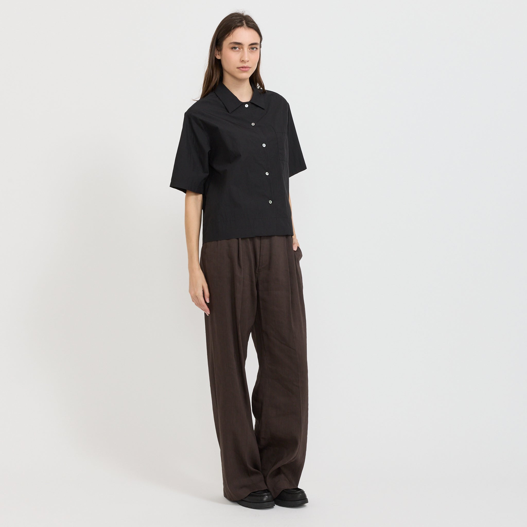 Nothing Written | Rine Short Sleeve Shirt Black | Maplestore