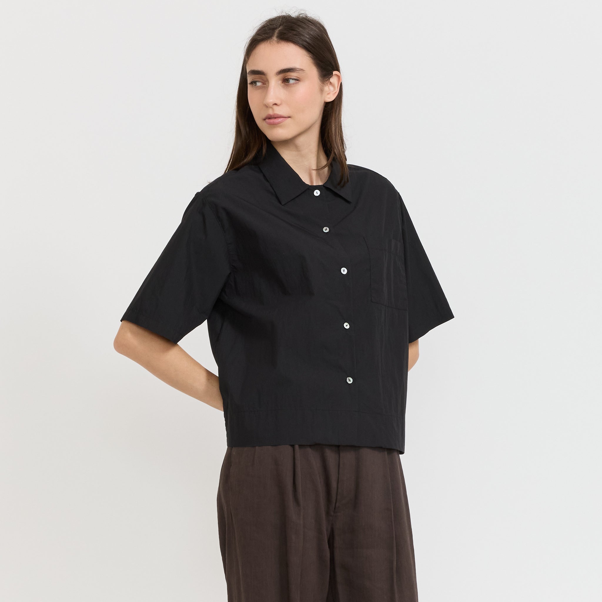Nothing Written | Rine Short Sleeve Shirt Black | Maplestore